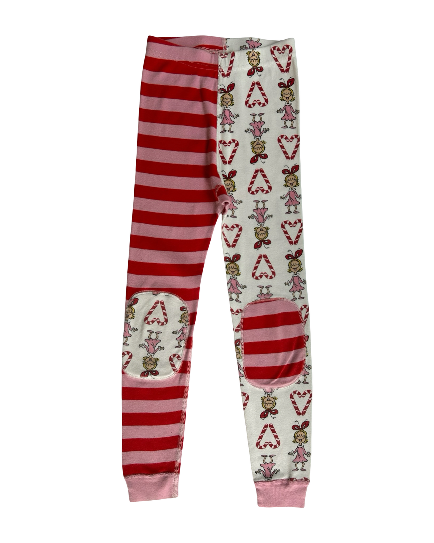 6T-7T Toddler Girl Hanna Andersson The Grinch Dr Seuss Cindy Lou Who Striped Long John PJs 2 Piece Set