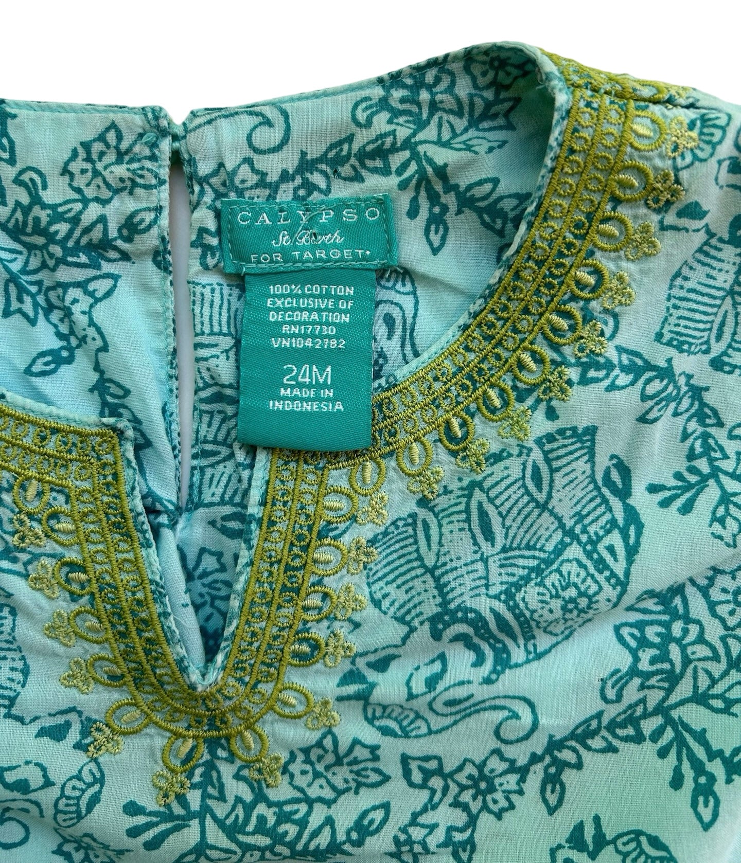 24M Baby Girl Calypso St. Barth Boho Elephant Beach Tunic Baby Shirt