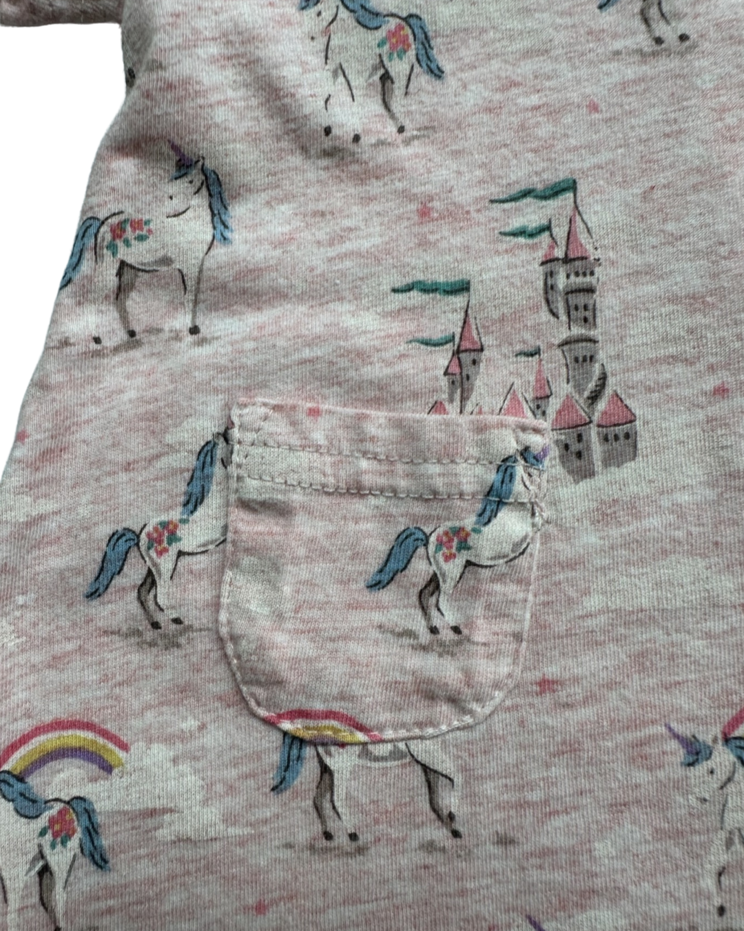 3-6M Baby Girl Cath Kids London Pink Unicorn Castle Dress