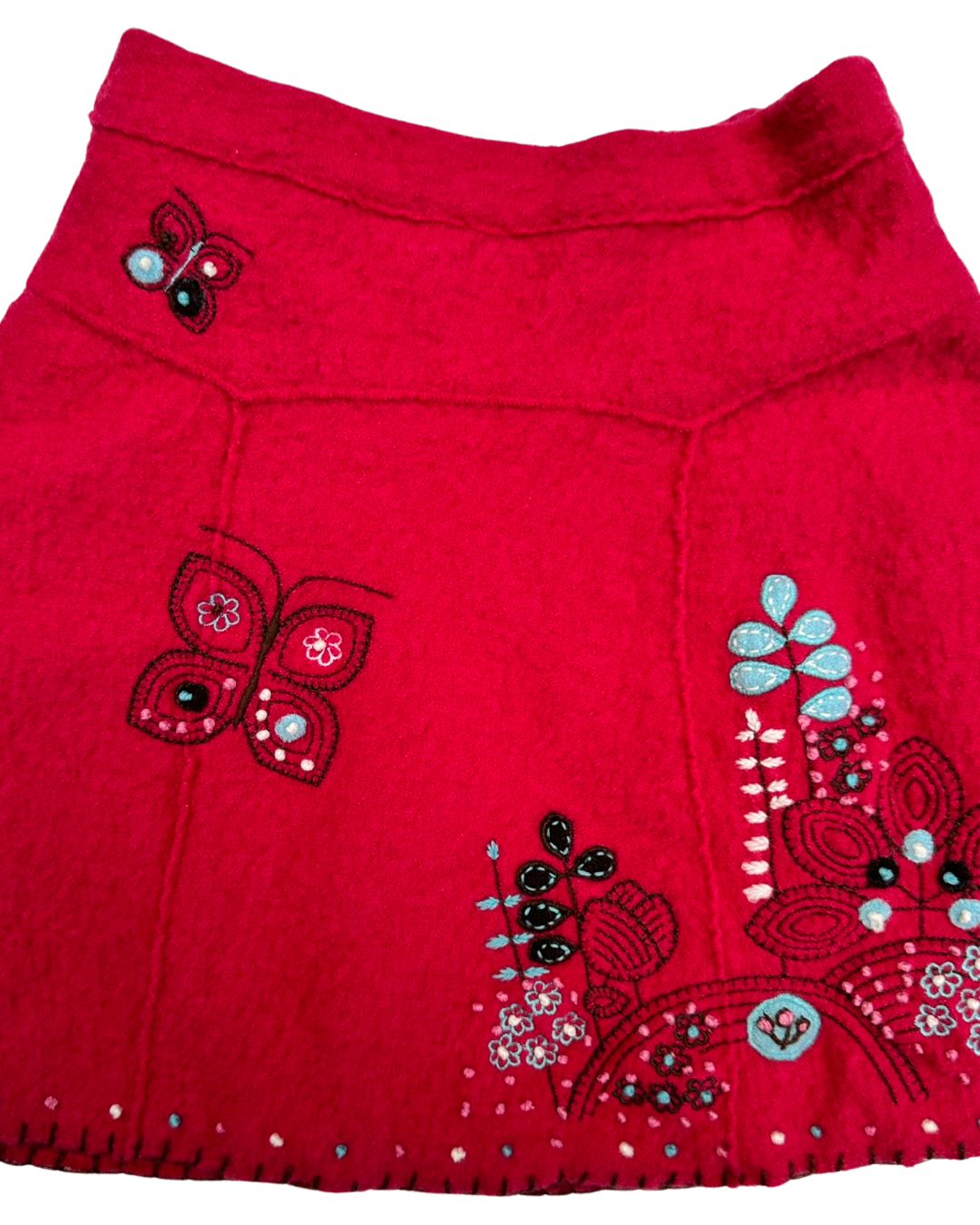 4T Toddler Girl DPAM Pink Wool Embroidered Vest and Matching Skirt