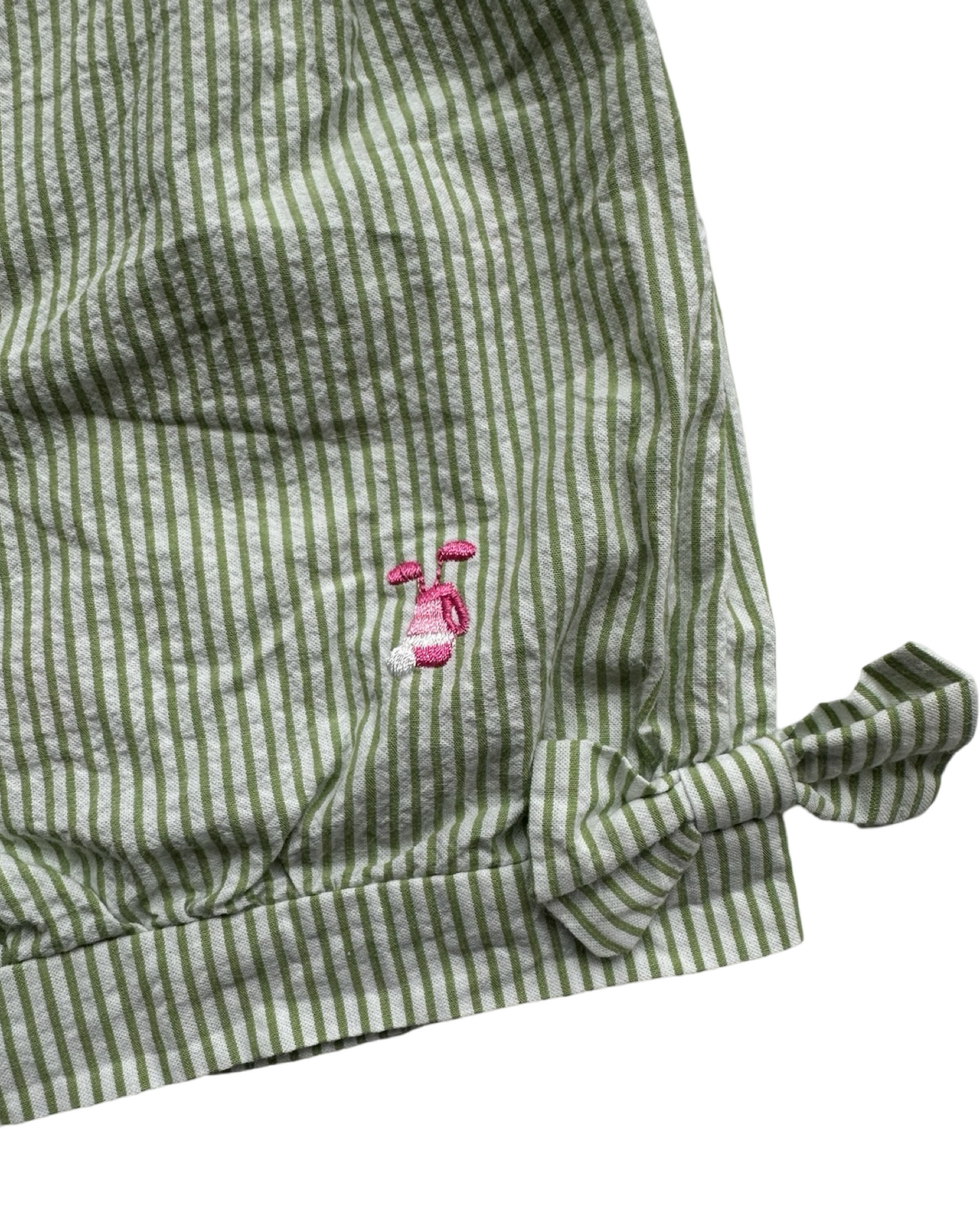 4T Toddler Girl Luigi Kids Boutique Green Stripe Golf Embroidered Shorts