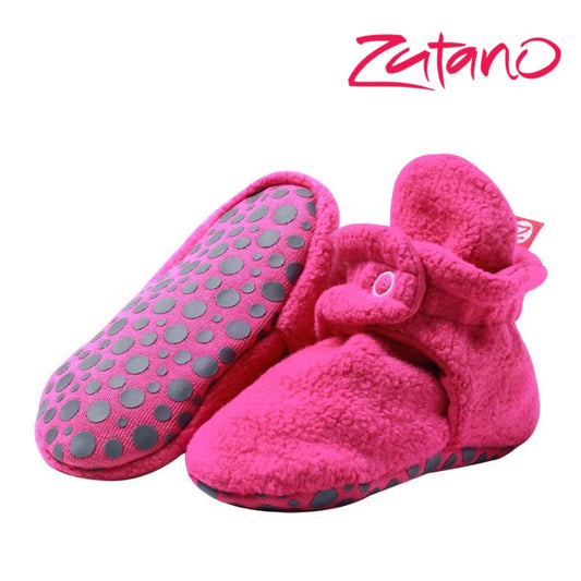 12M Baby Girls Zutano Cozie Fleece Stay-On Booties Slippers