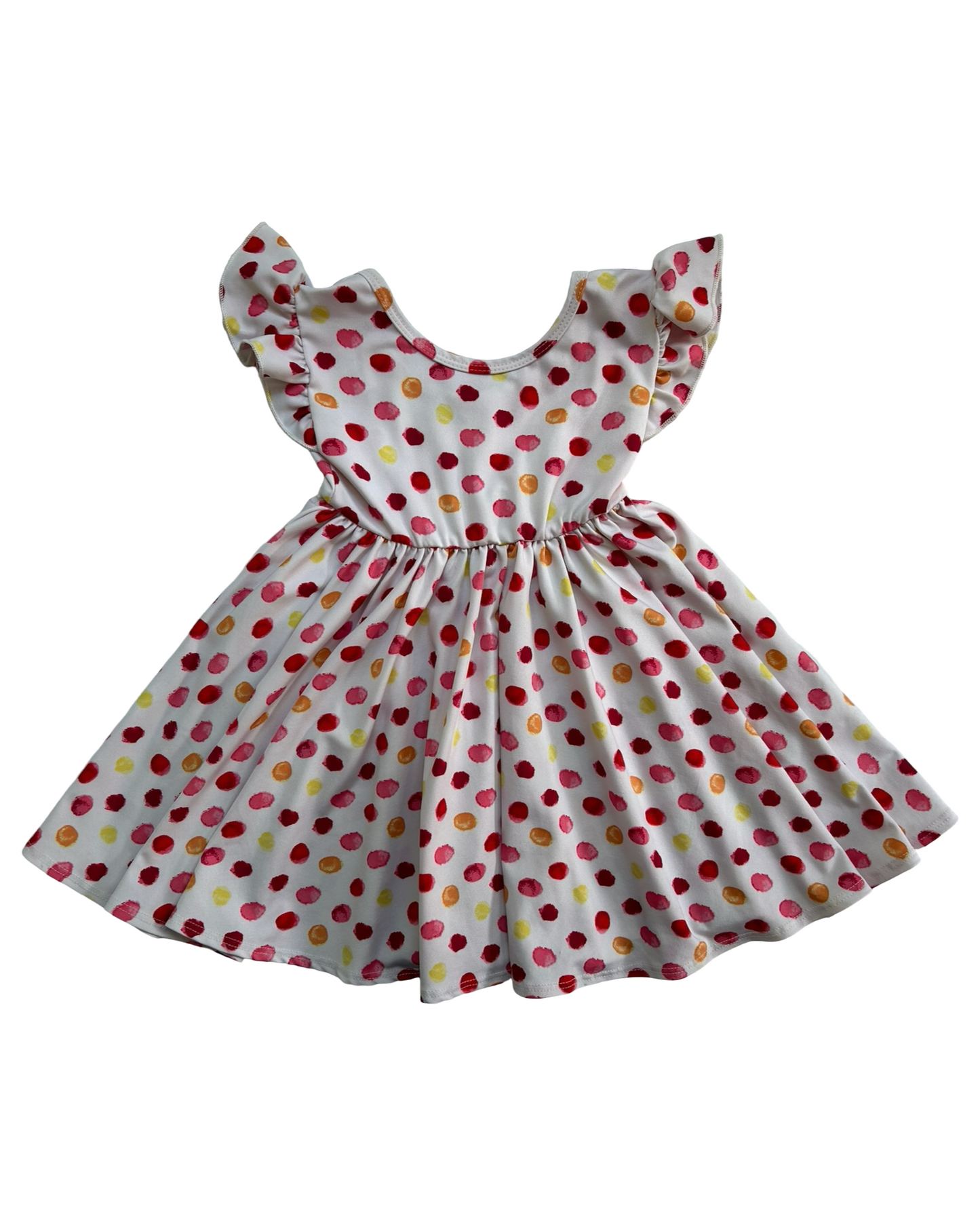 12-24M Baby Girls Dot Dot Smile Bow Cap Sleeve Twirl Dress