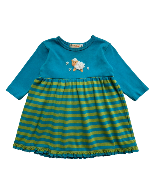 18M Baby Girls Baby Luigi Striped Long Sleeve Dress