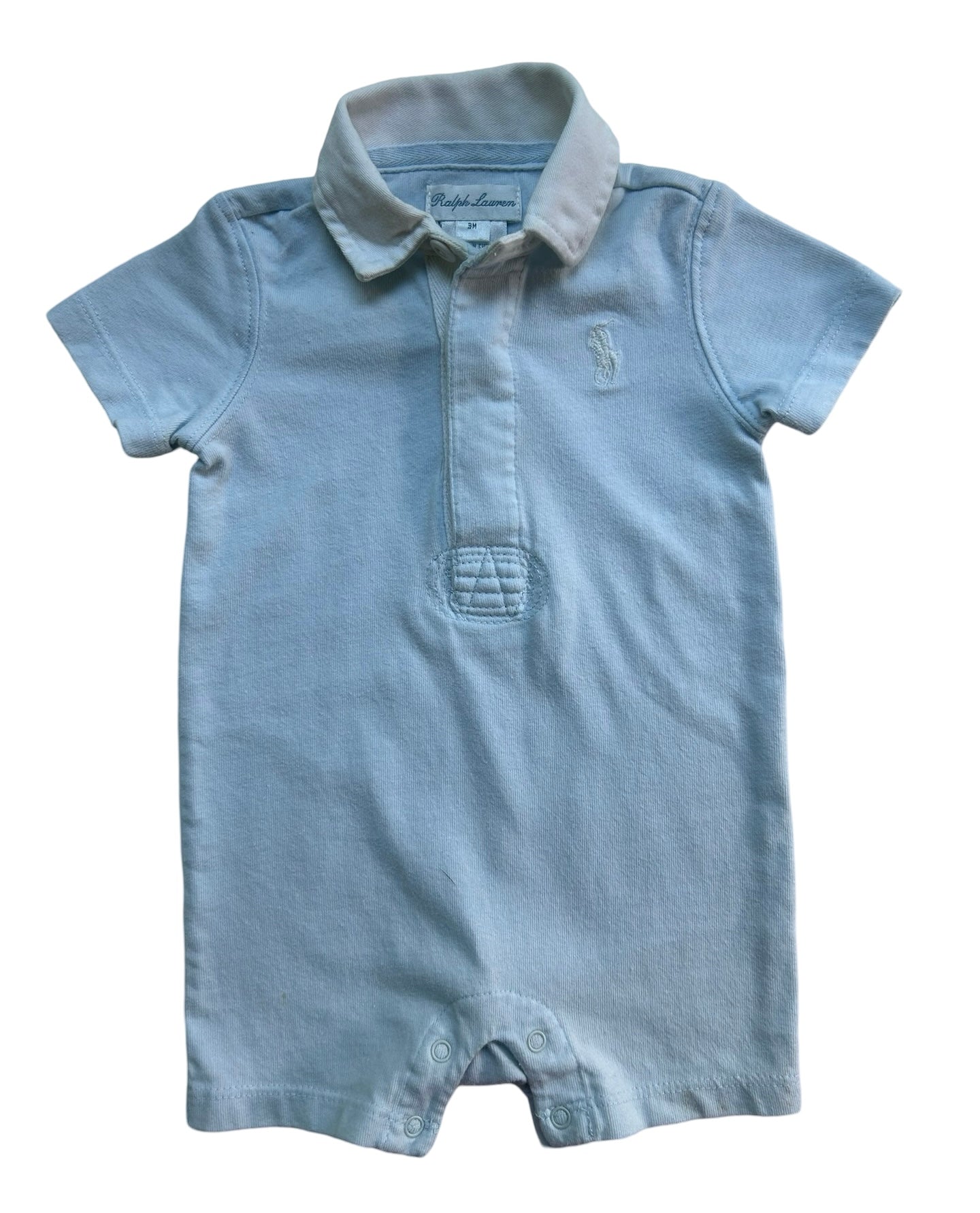 3M Ralph Lauren Polo Baby Boy Light Blue Romper