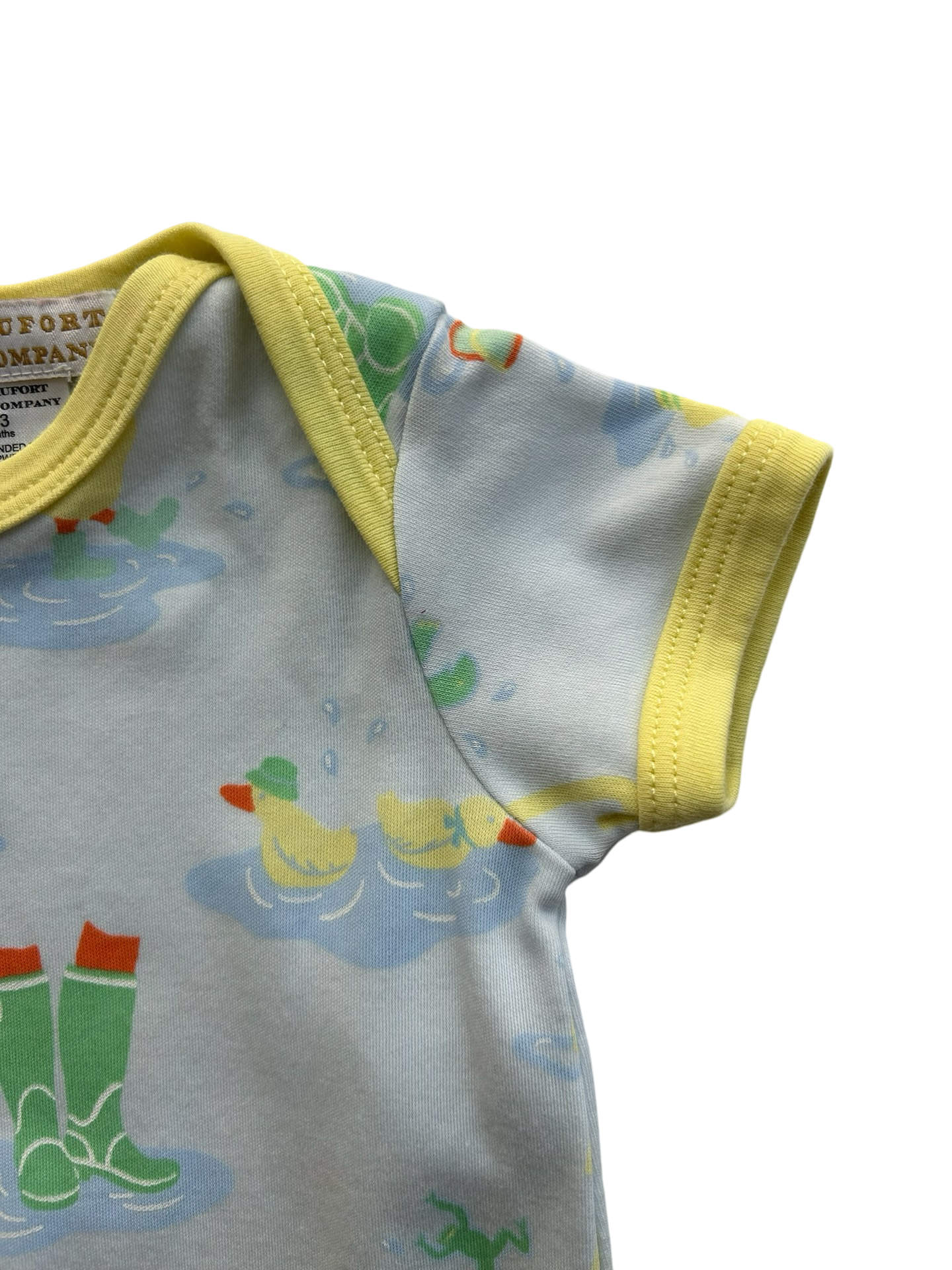 0-3M Baby Boy TBBC The Beaufort Bonnet Company "Play In the Puddles" Pima Cotton Onesie Romper