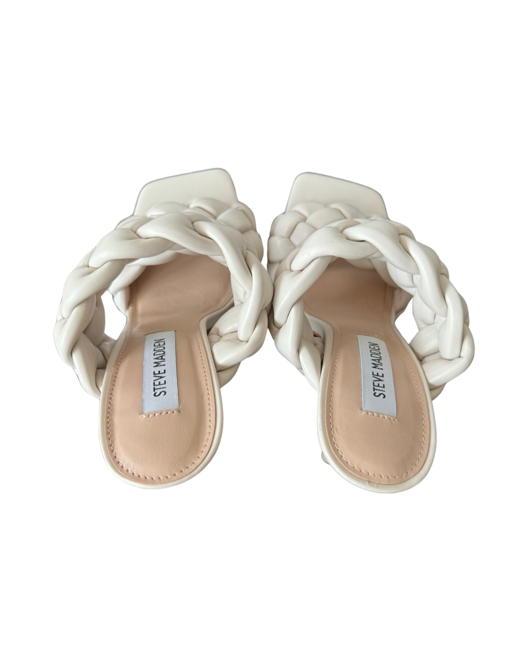Steve Madden Kenley Off White Ivory Braided Strap Heels Women Size 7M