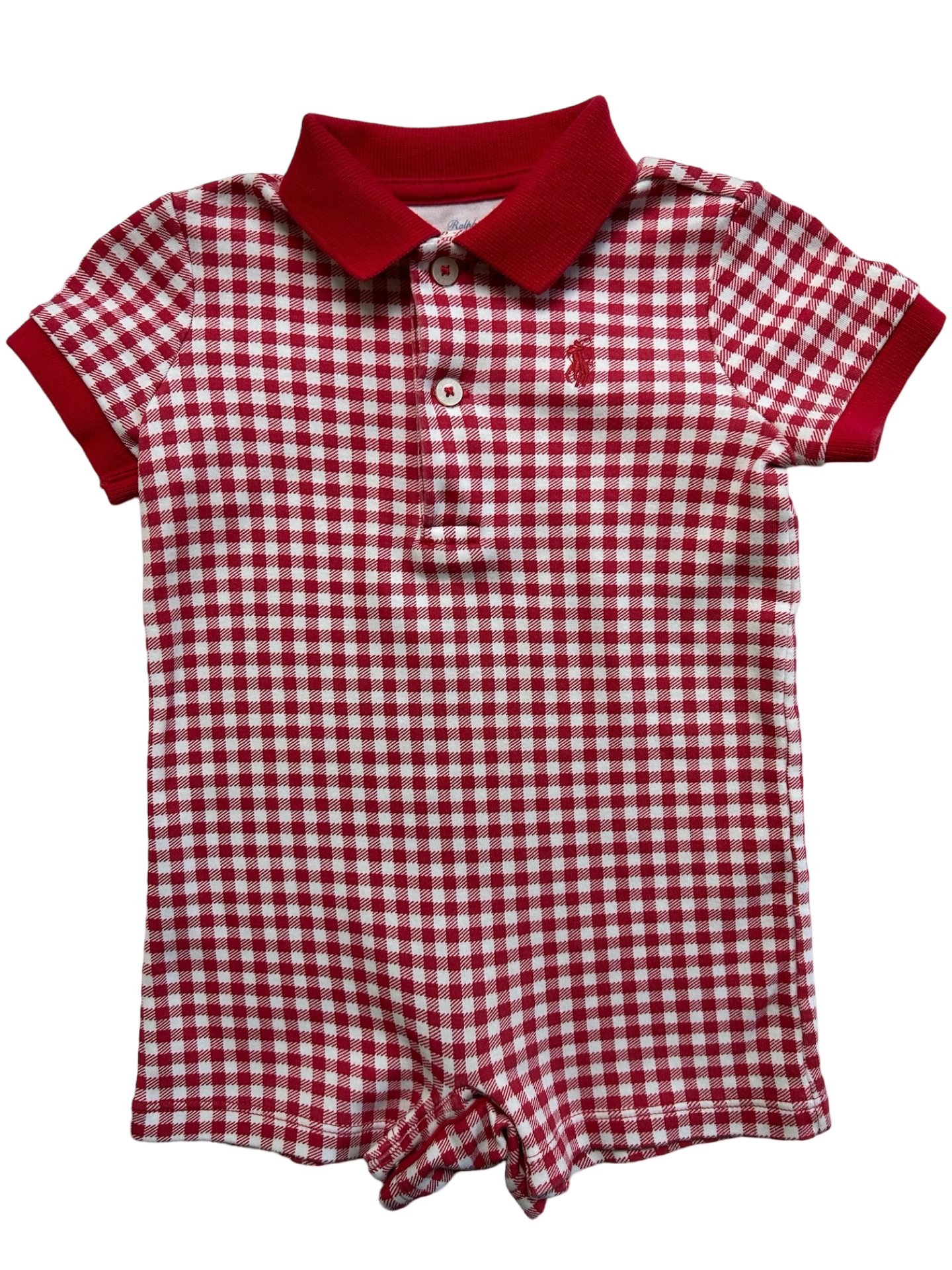 6M Baby Boys Ralph Lauren Checkered Romper.
