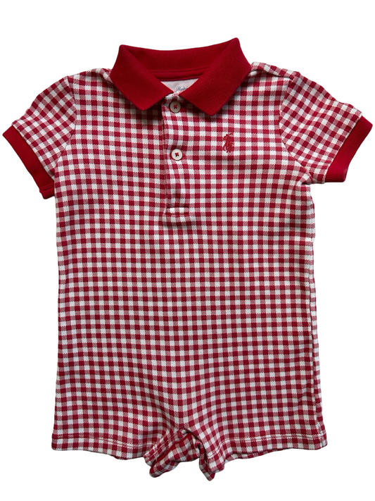 6M Baby Boys Ralph Lauren Checkered Romper.