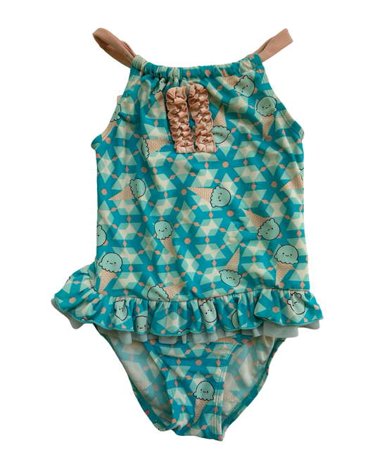 6T Toddler Girls Floatimini Ice Cream Print One Piece Swimsuit