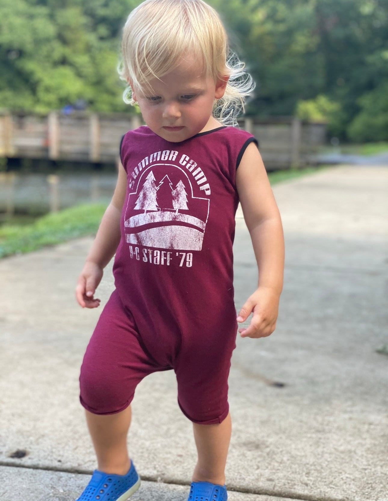 24M Baby Boy Henry + Claire Maroon Summer Camp Tank Shortie Romper
