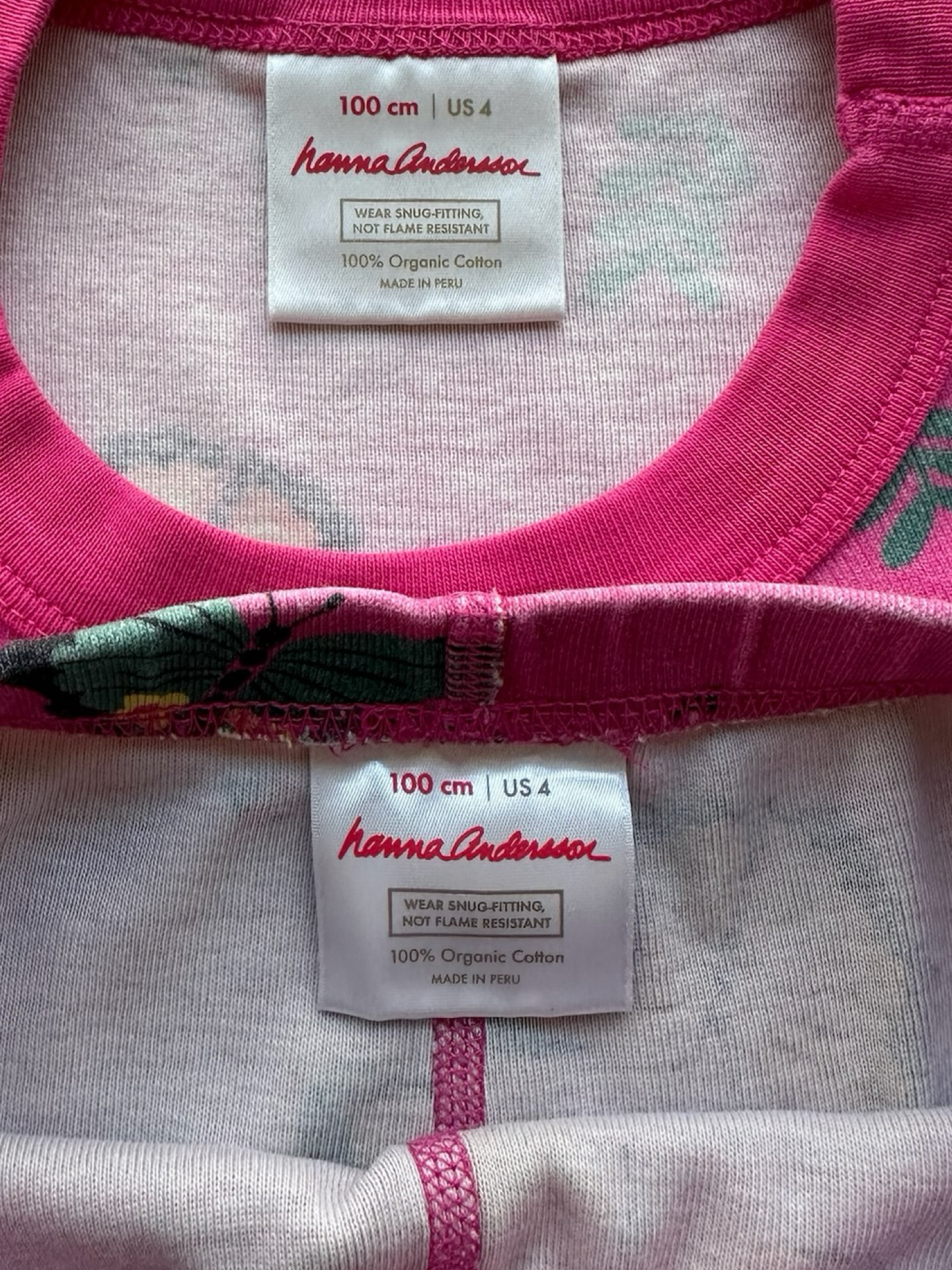 4T Toddler Girls Hanna Andersson Dancing Butterflies 🦋 🦋🦋 Long John Organic Cotton Pjs 2 Pieces Set