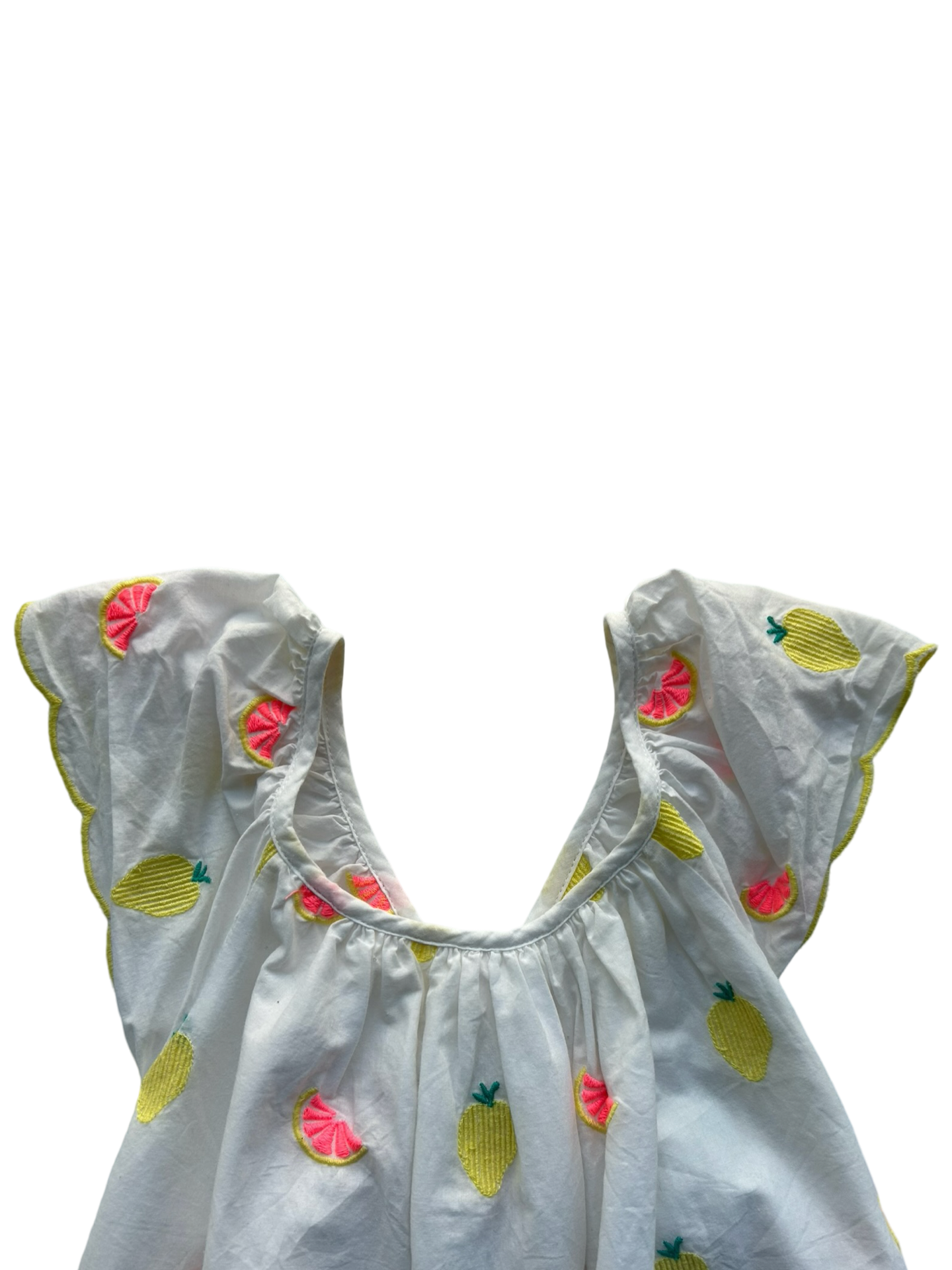 4Y Toddler Girls Baby Gap Fruit  Flutter Embroidered Dress