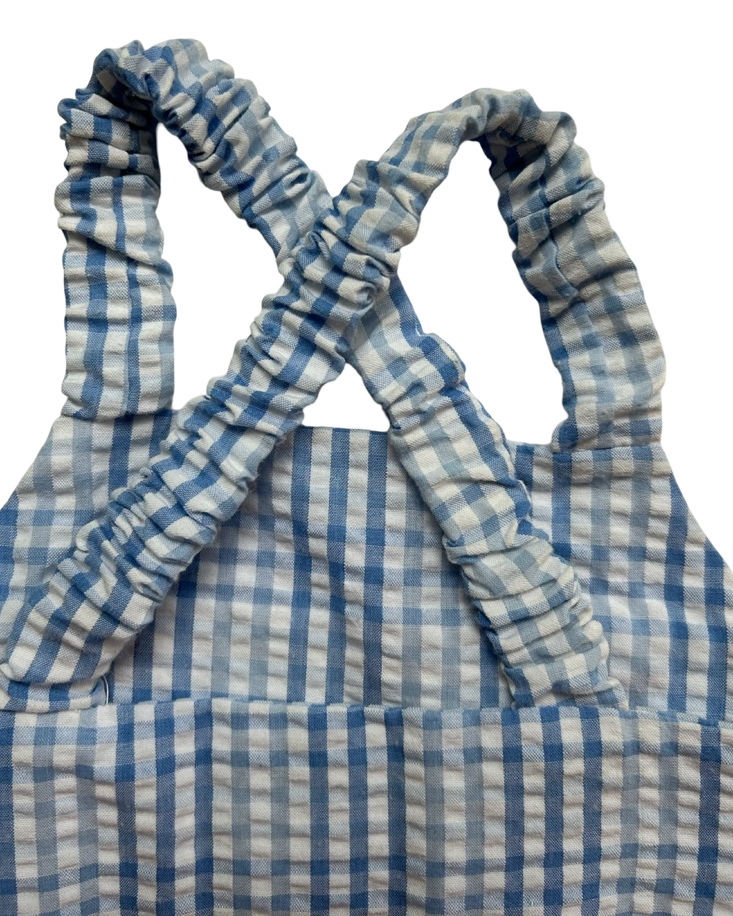 6M Months Baby Girls Royal Child Checked Seersucker 2 Pieces Set Whit 3 Anchor ⚓️⚓️⚓️ On the Front.