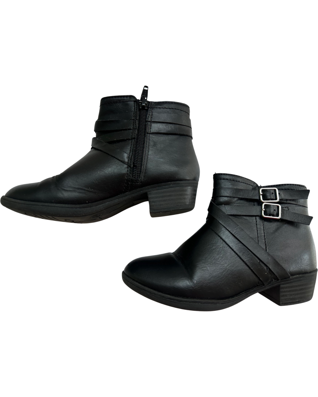 13C Toddler Girl Brooklyn Black Faux Leather Calf Boots