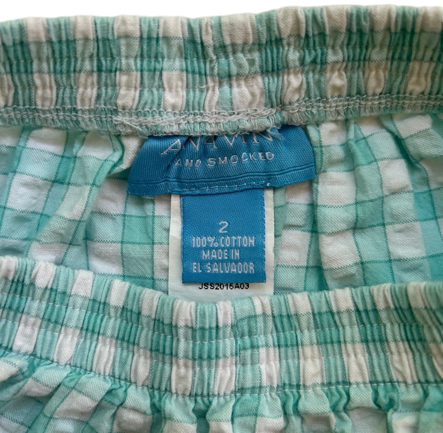 2T Toddler Boys Anavini Classic Mint Green Gingham Shorts