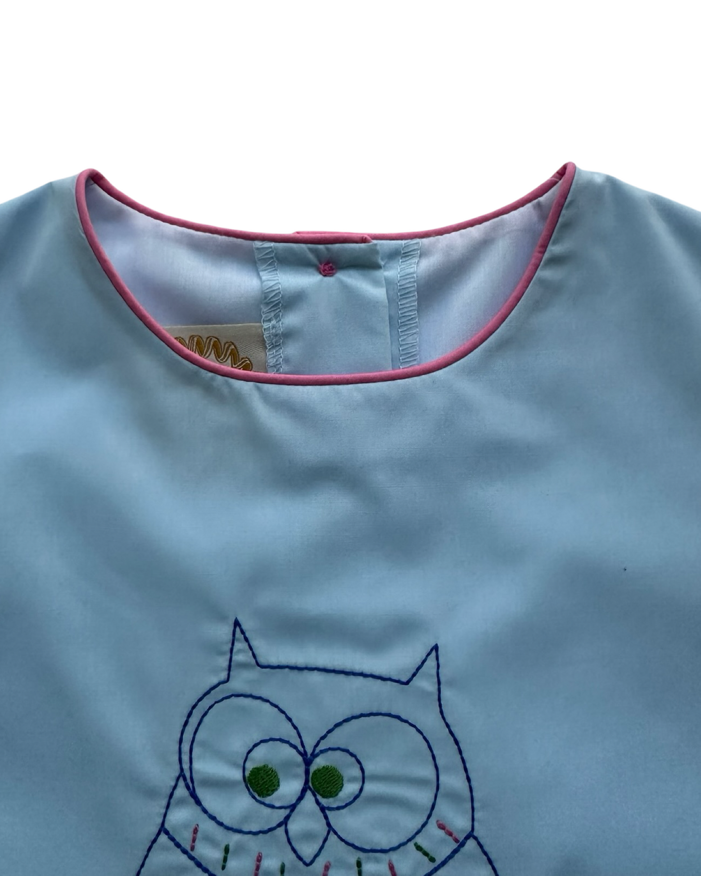 4T Toddler Girls The Beaufort Bonnet Company Annie Owl Apron Sleeveless Dress.