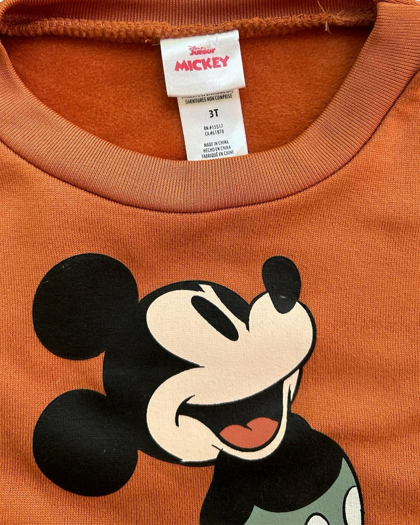 3T Toddler Boy Disney Junior Mickey Mouse Bronze Long Sleeve Pullover Sweater.