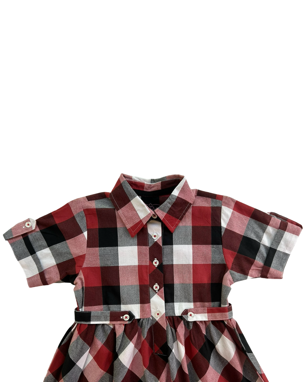 7T Toddler Girls Rufflebutts Short Sleeve Plaid Dress.