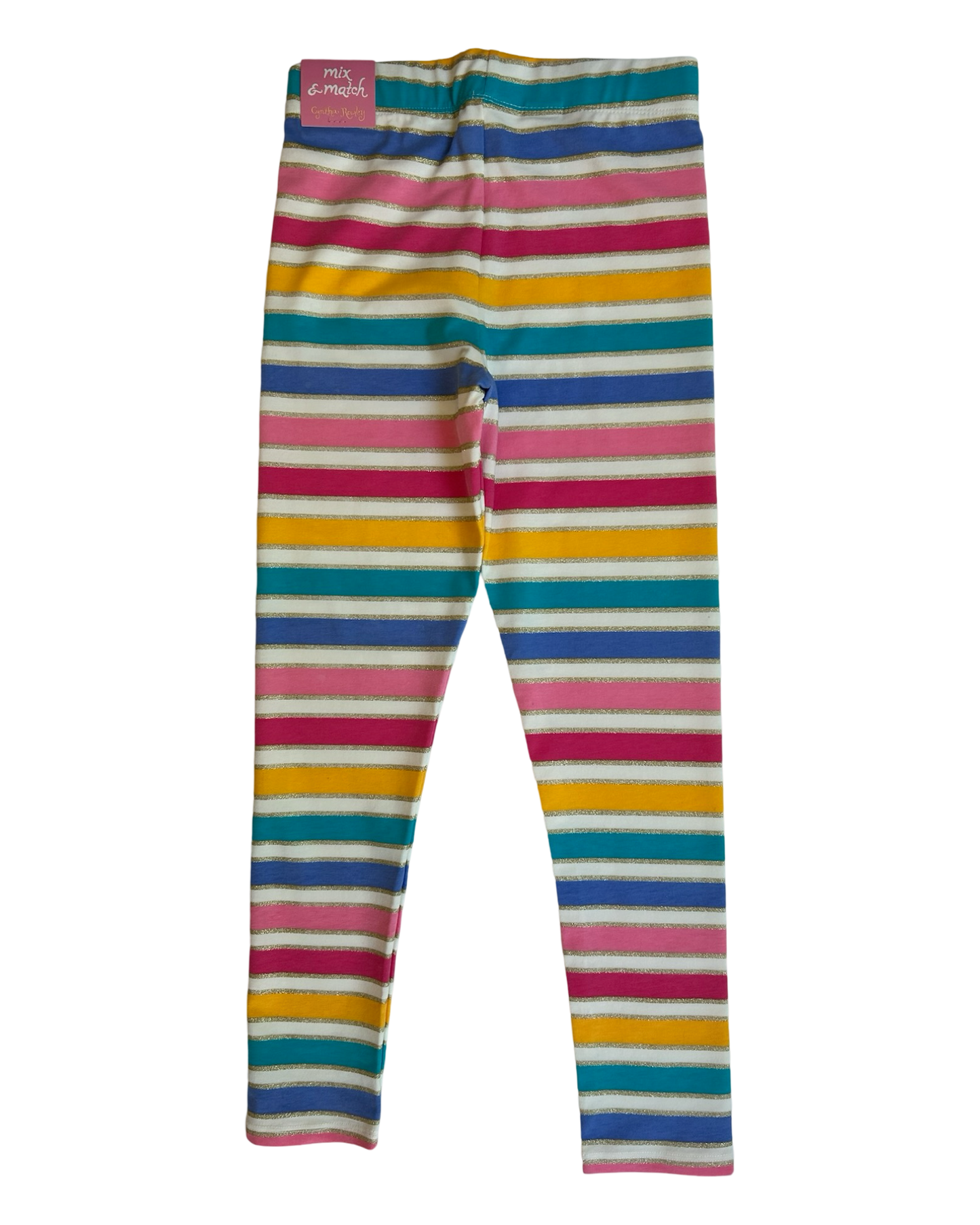 7-8T Toddler Girls Cynthia Rowley Striped  Design Leggings Colorful With NWT.