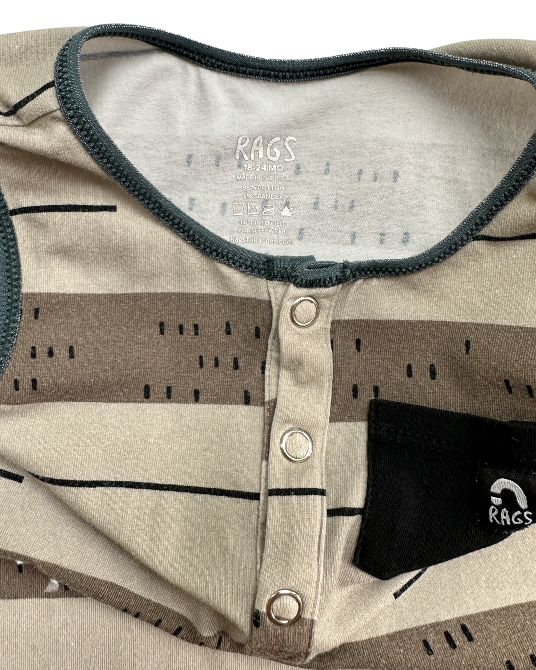 18-24M Baby Boy RAGS to Raches Brown Watermelon Tank Shortie Romper