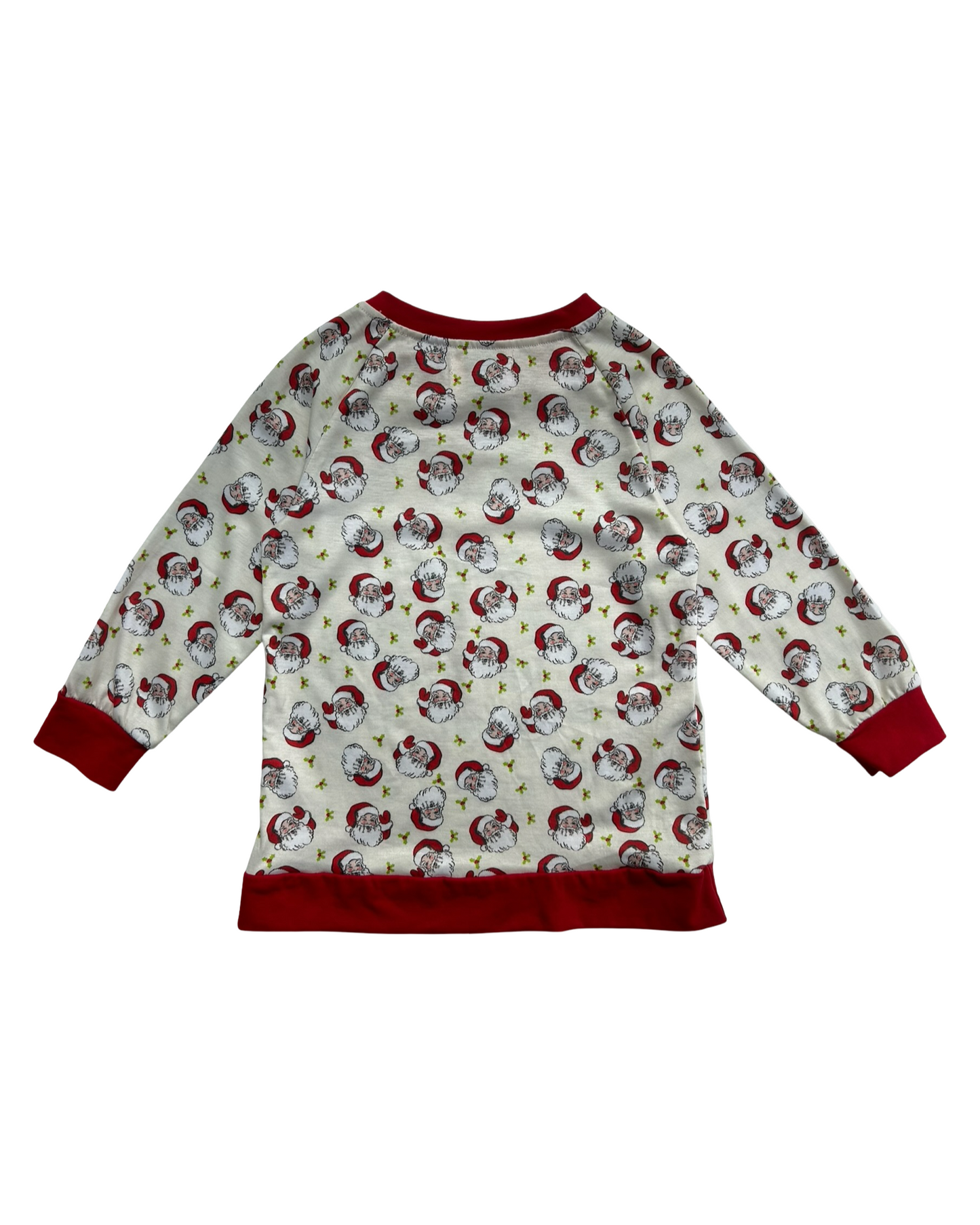 5T-6T Toddler Boys Vintage Smocked Polkadot Santa Knit Loungewear Pullover