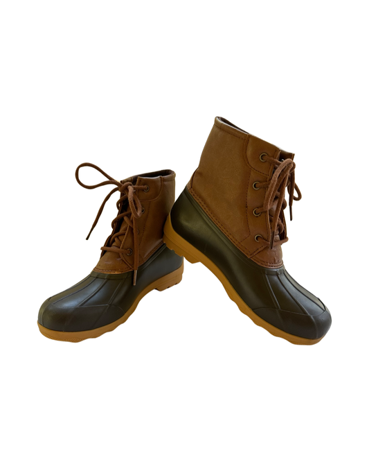 Youth Big Boys Size 4M Brown Sperry Duck Port Boots