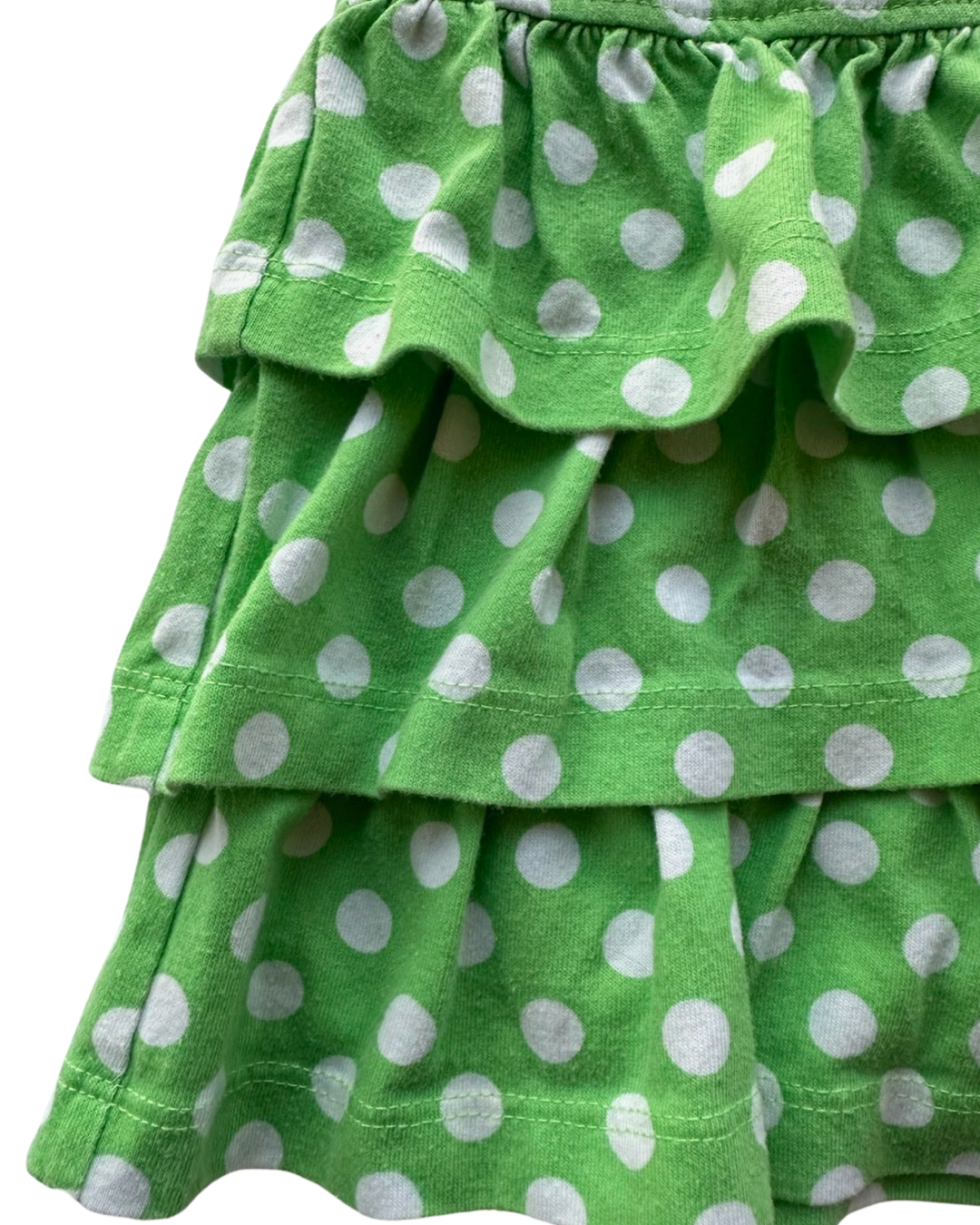 5T Toddler Girl White Smocked Popsicle Top W/ Matching Green Polka Dot Hanna Andersson Skort