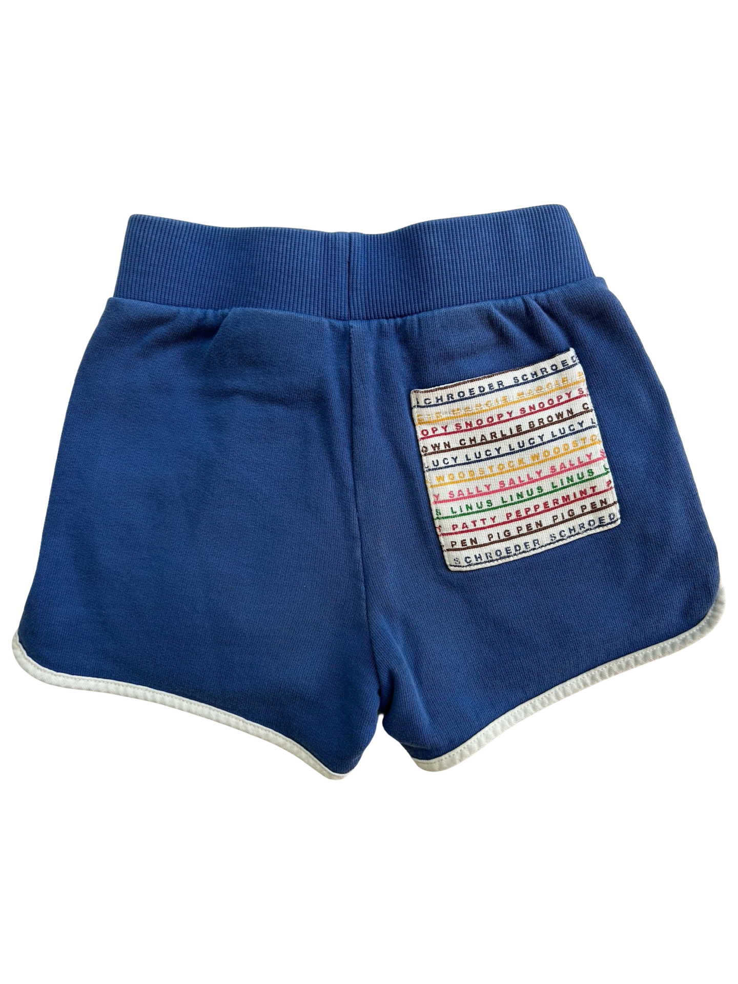 (90 CM) 3T Toddler Boys Hanna Andersson Peanuts Short Pocket With Text Related To Peanuts Characters.