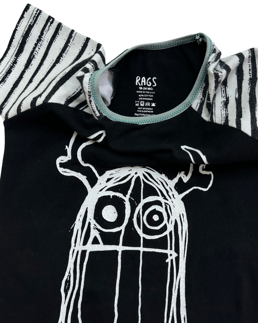 18-24M Baby Boy RAGS to Raches Black Trinnie Shortie Romper