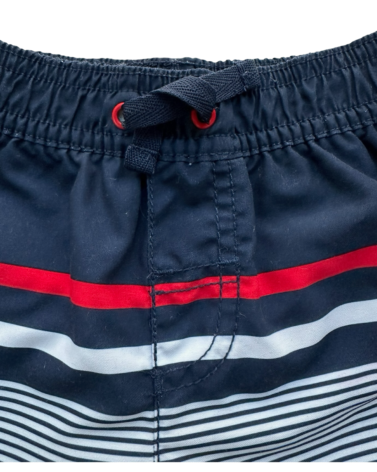 12M Baby Boy Carter’s 4th Of July Swimsuit Rash-guard StripedTrunks One Piece.