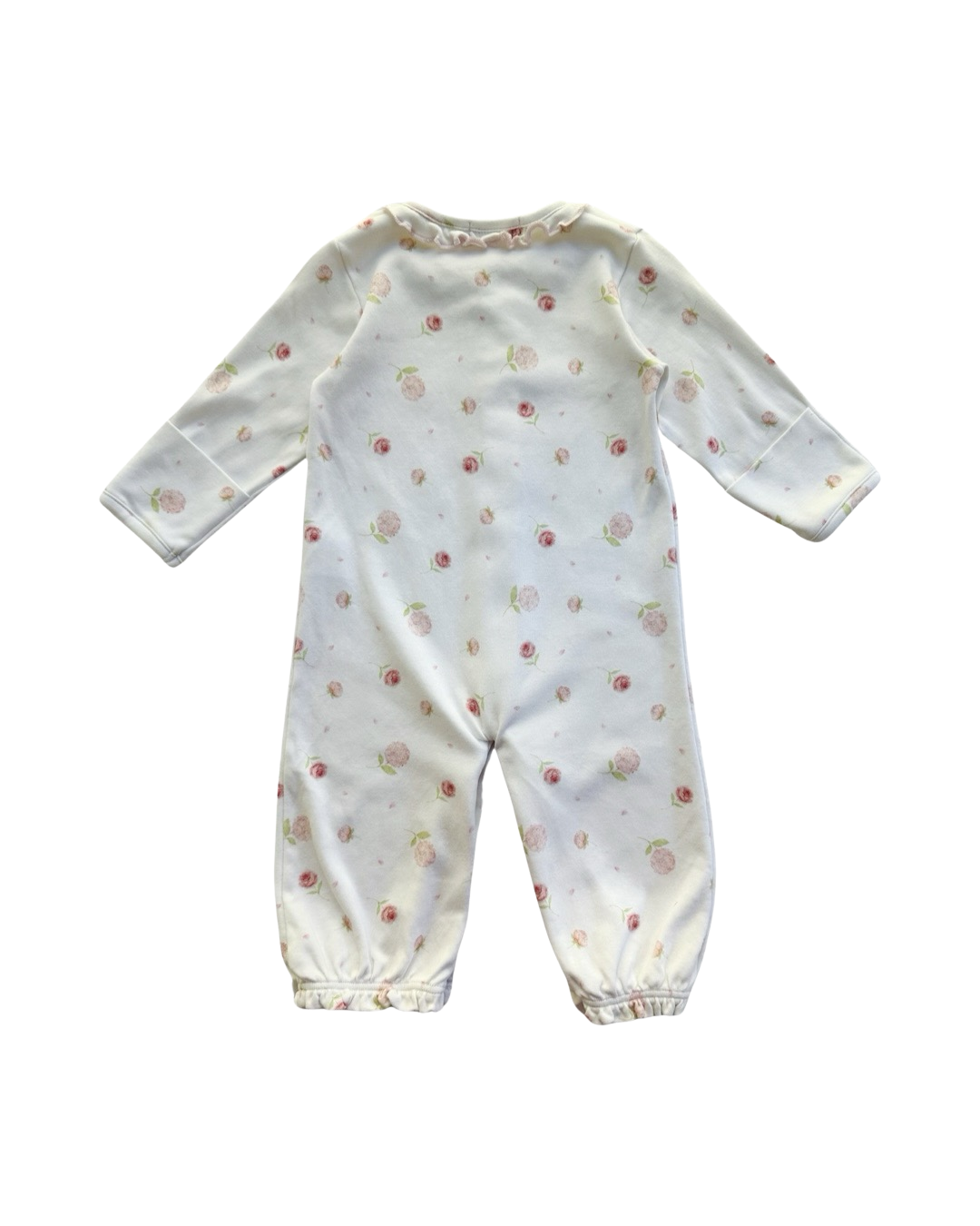 3-6M Baby Girl Baby Club Chic Pink Peony Pima Cotton Convertible Gown / Sleeper