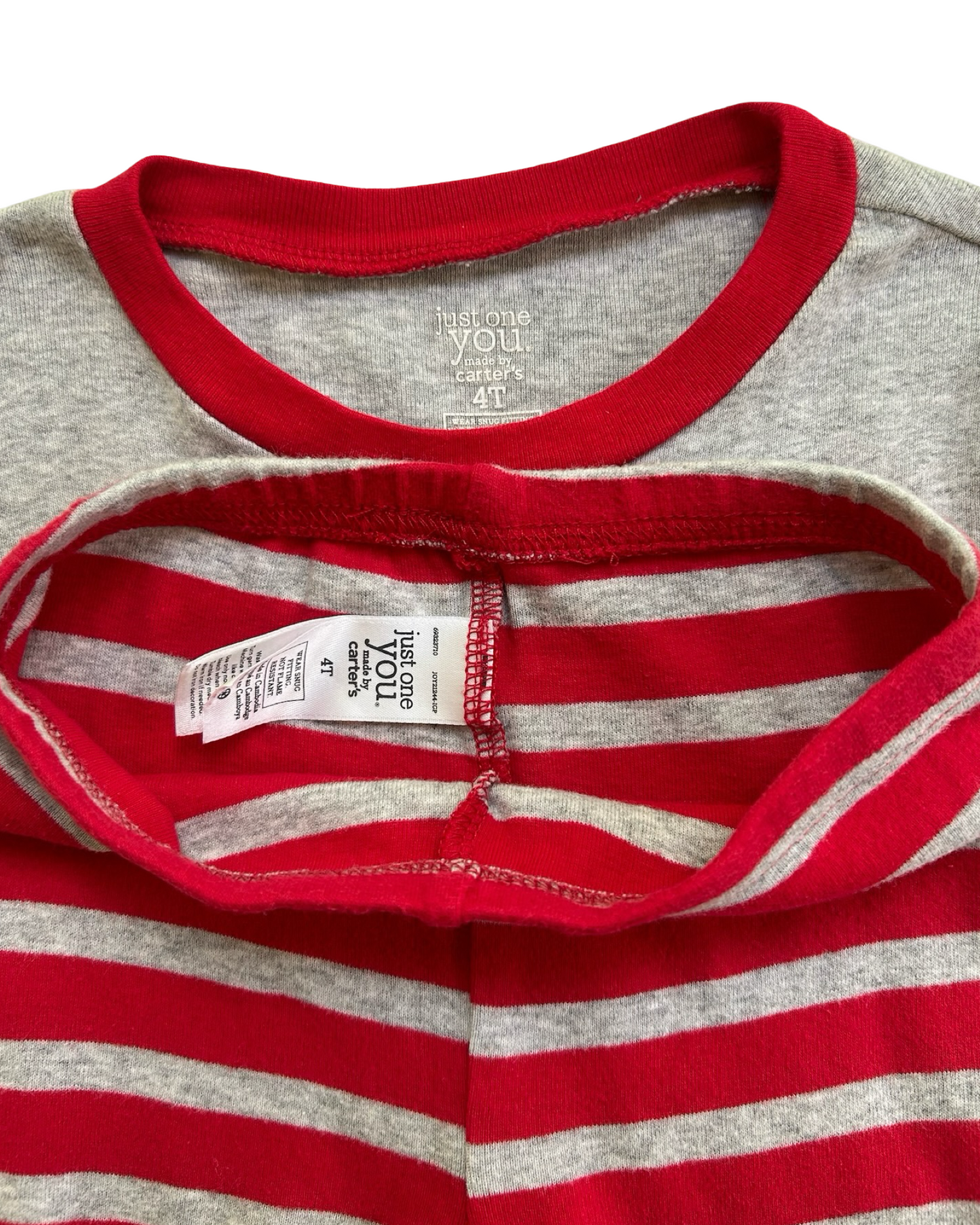 4T Toddler Boy Carter’s Just One You Striped Santa Claus Christmas Pajamas 2 Pieces Set NWT.