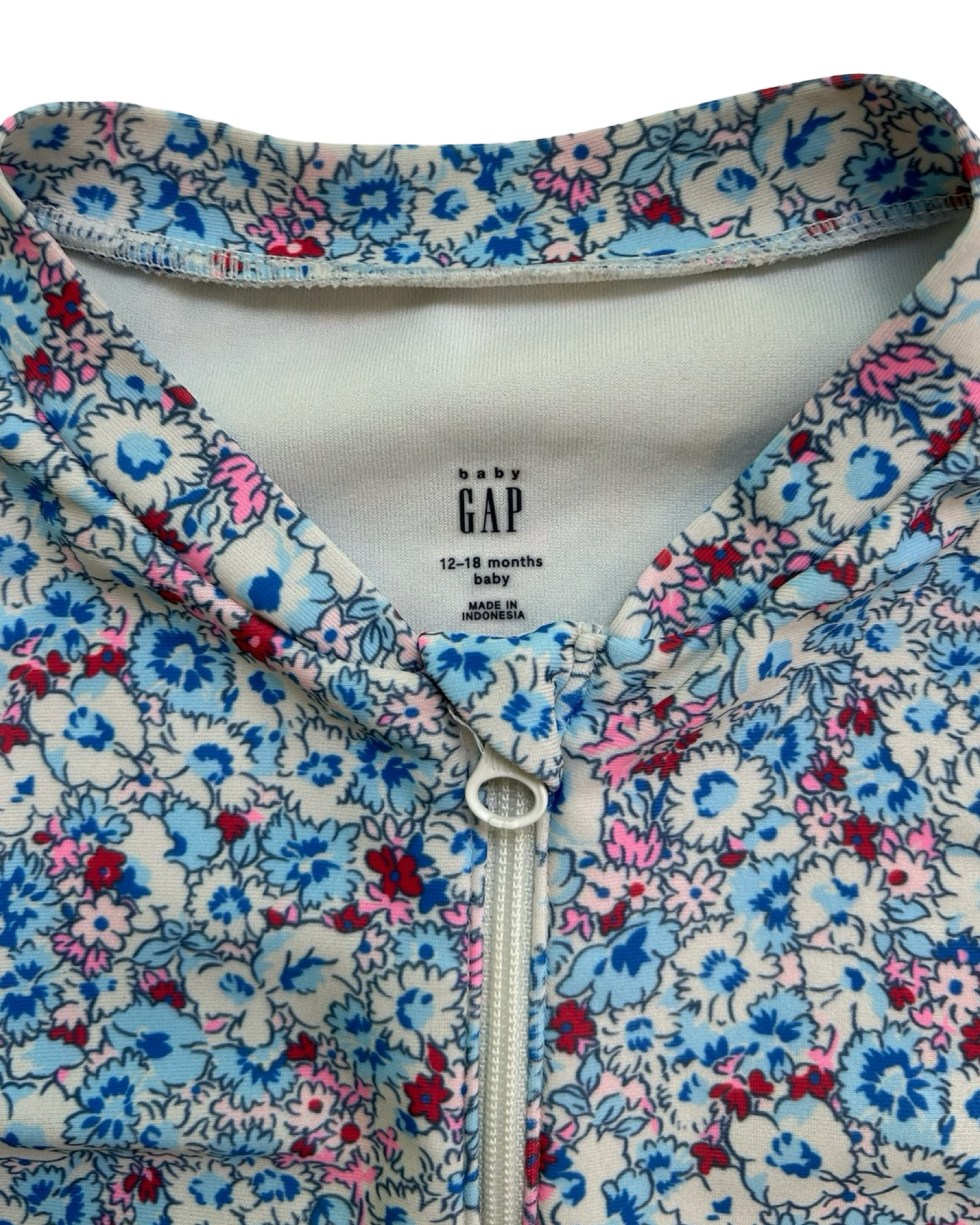 12M - 18M Baby Girls Baby Gap Floral Print Long Sleeve Swimsuit.