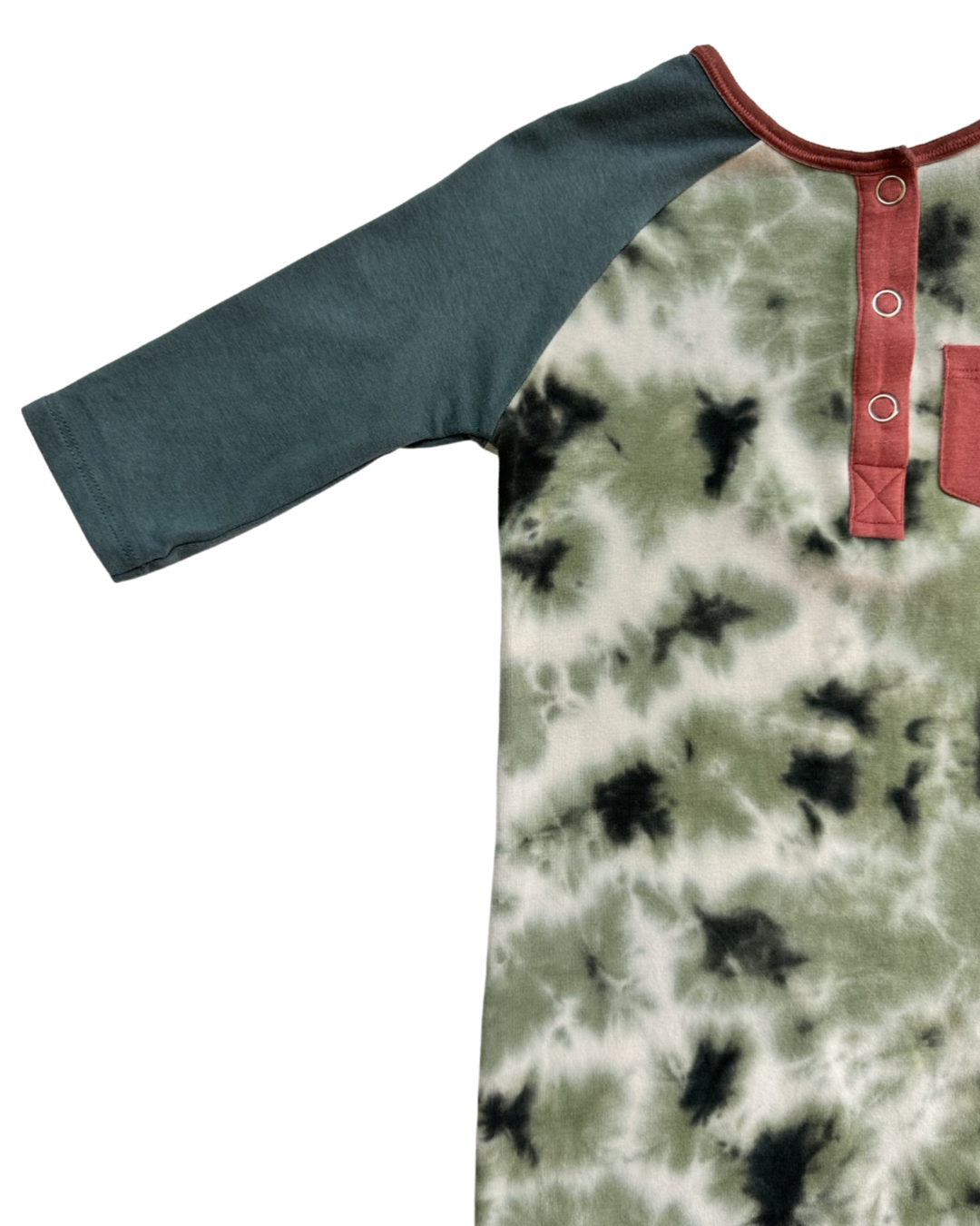 18-24M Baby Boy RAGS to Raches Green Tie Dye Long Sleeve Rompe