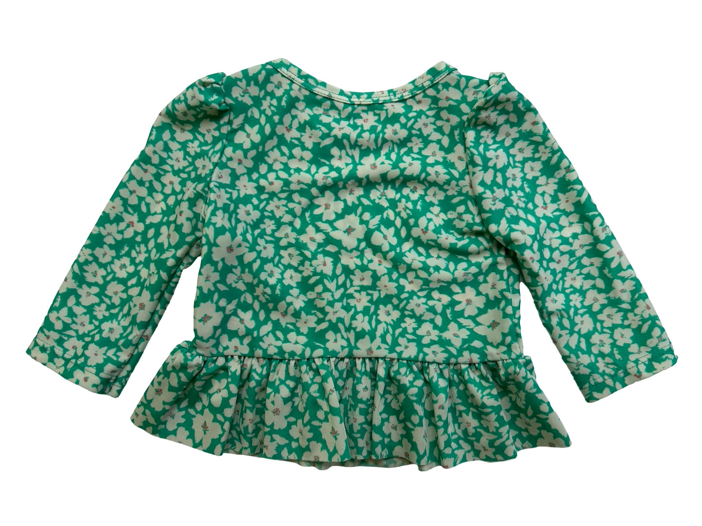 3M-6M Baby Girls Cat & Jack Long Sleeve Ruffle Swimsuit Set 2 Pieces.