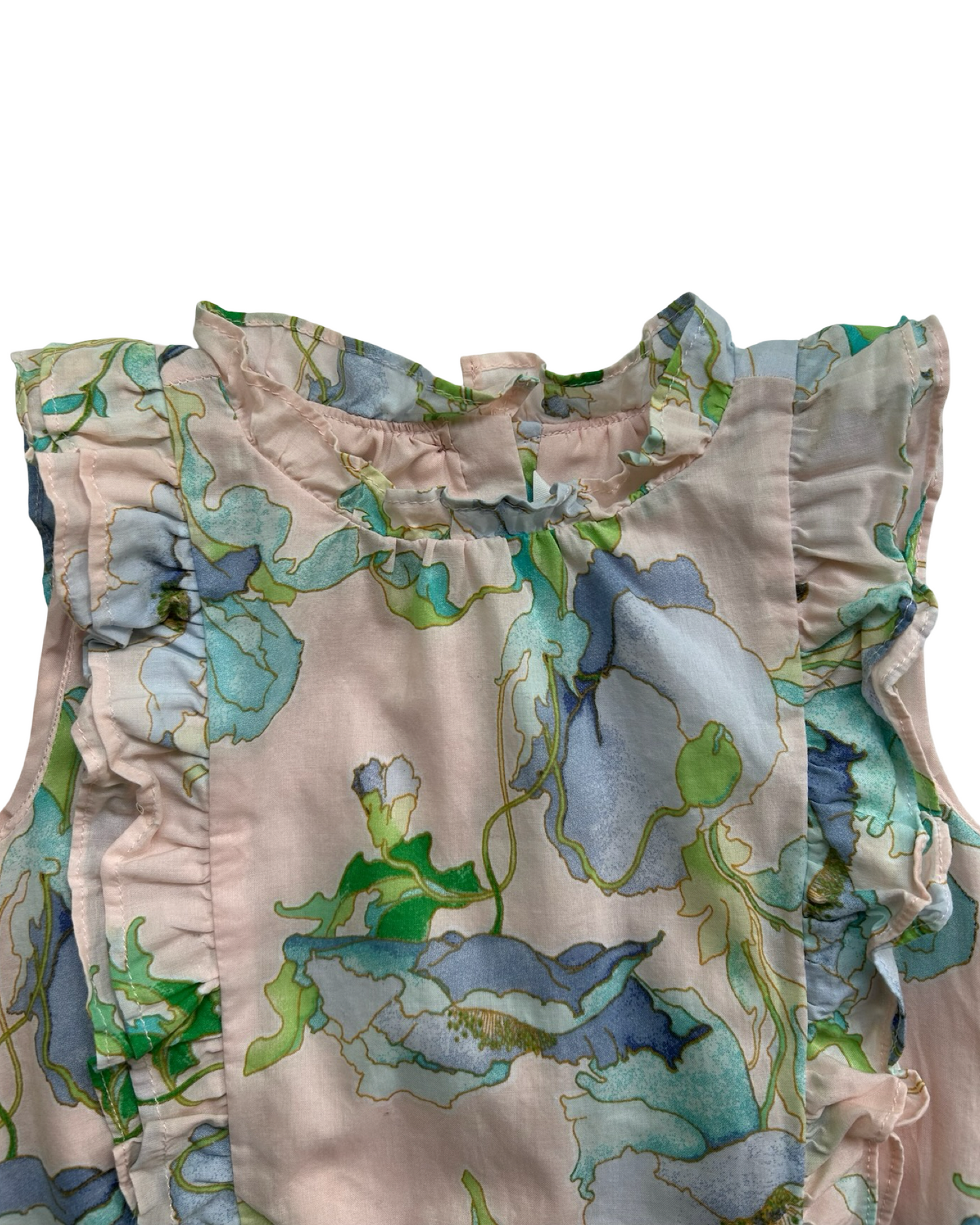 5T Toddlers Girls Janie and Jack Floral Smocked Ruffle Top.