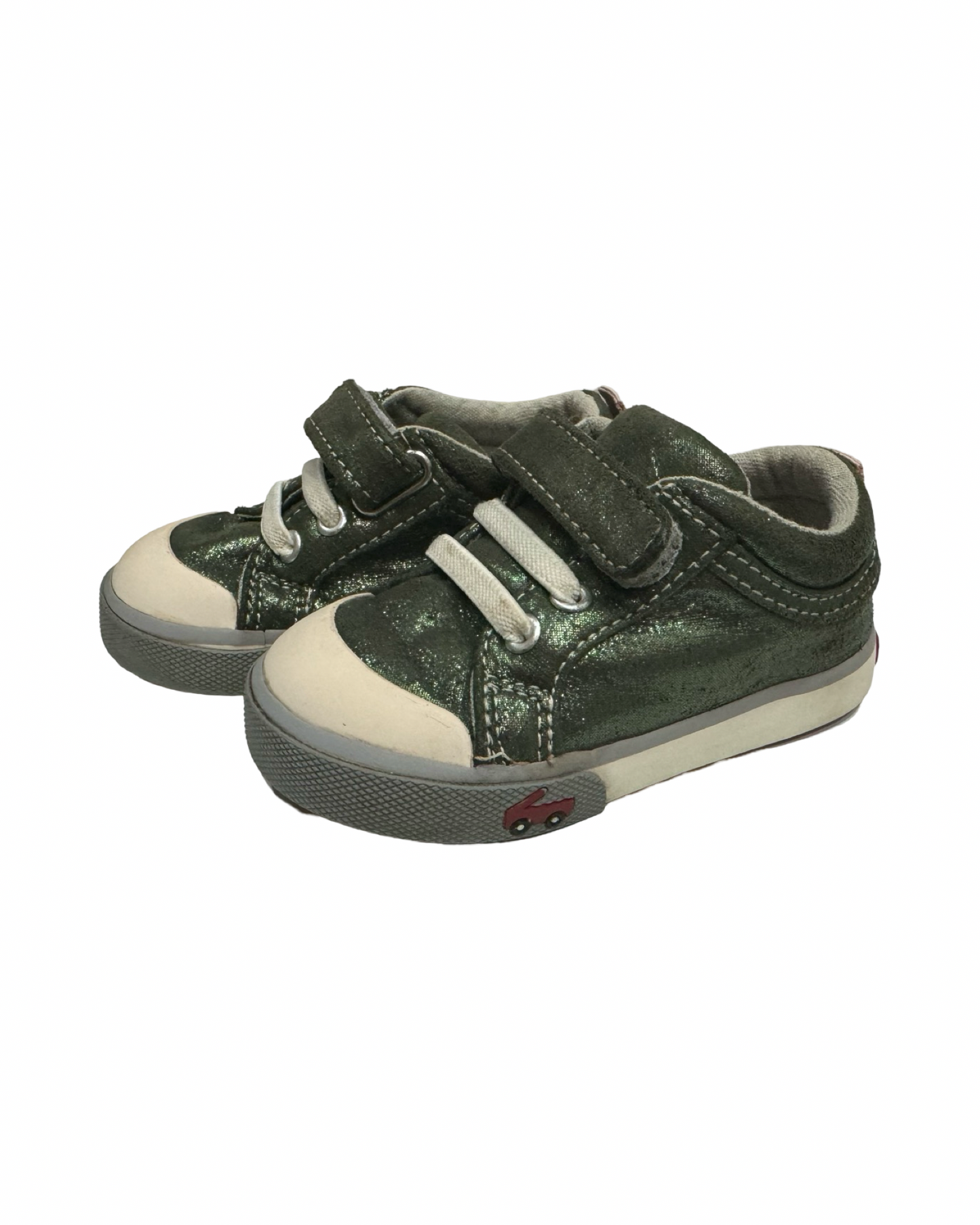 5C Toddler Girl Green Metallic Oil Spill Shimmer See Kai Run Shoes