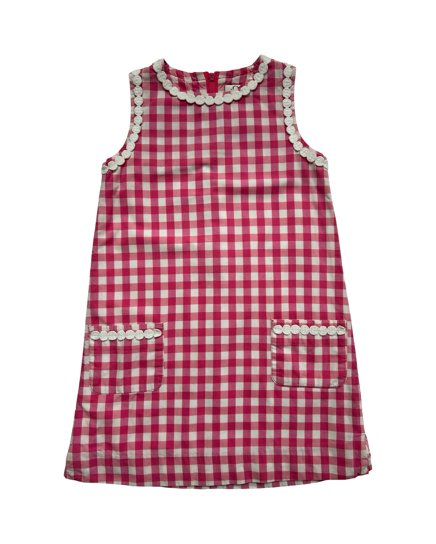 4T Toddler Girls Lilly Pulitzer Pink Gingham Sleeveless Pockets Dress.