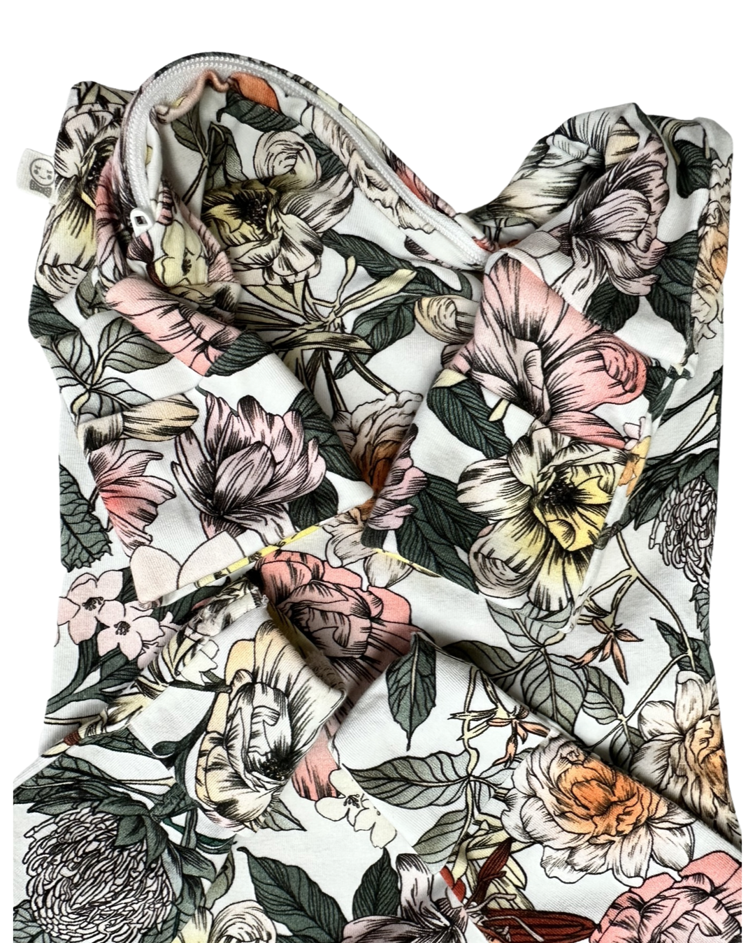 0-3M Baby Girl Snuggle Hunny Organic Cotton Floral Romper / Sleeper