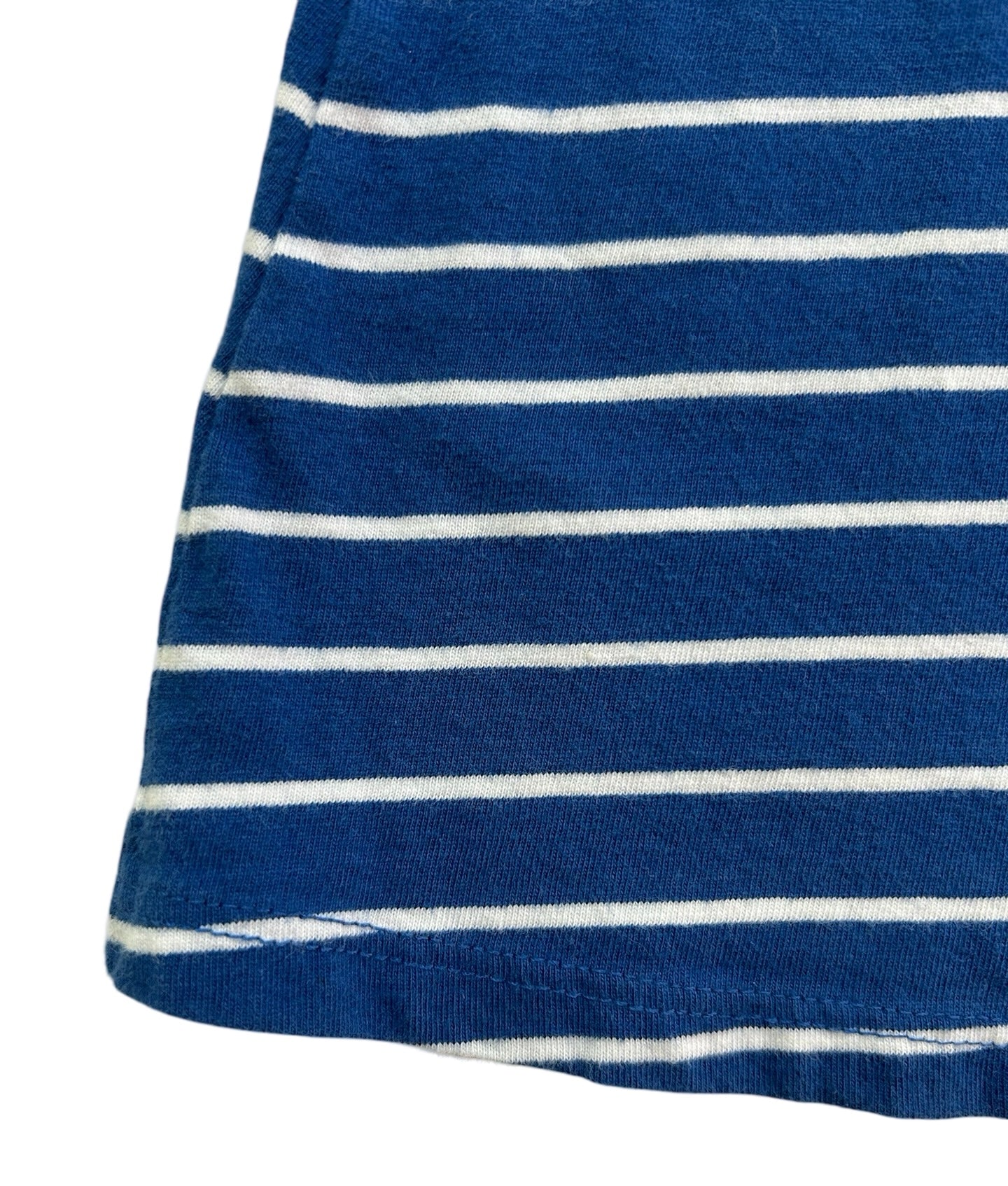 12M - 18M Baby Girls H&M Long Sleeved Blue/ White Striped Dress.