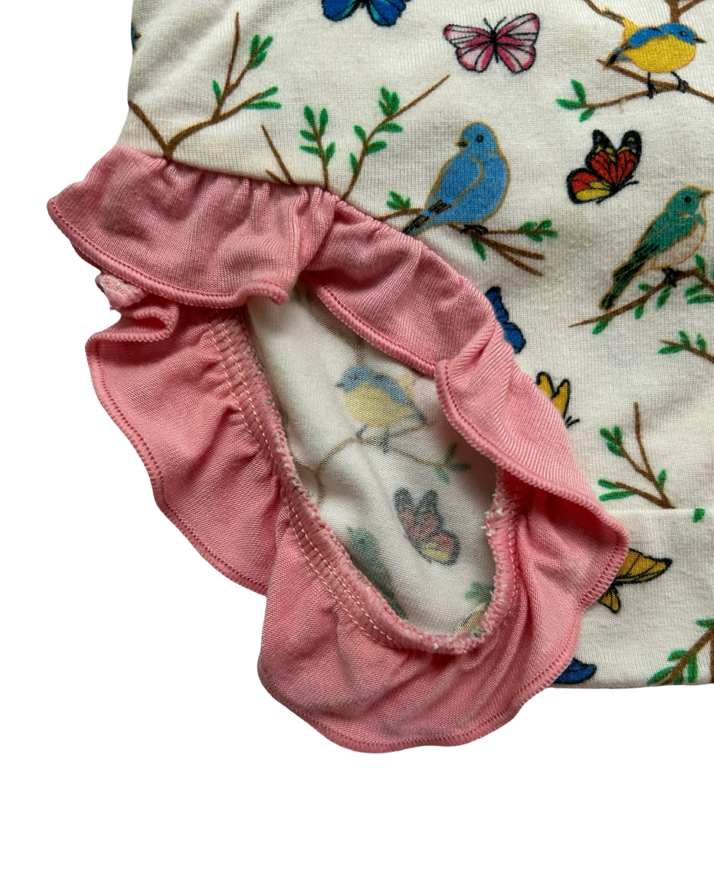 6M-9M Baby Girls Free Birdees Once Upon A Branch Birdees & Butterflies Ruffle Peplum Shorts 2 Pieces Set