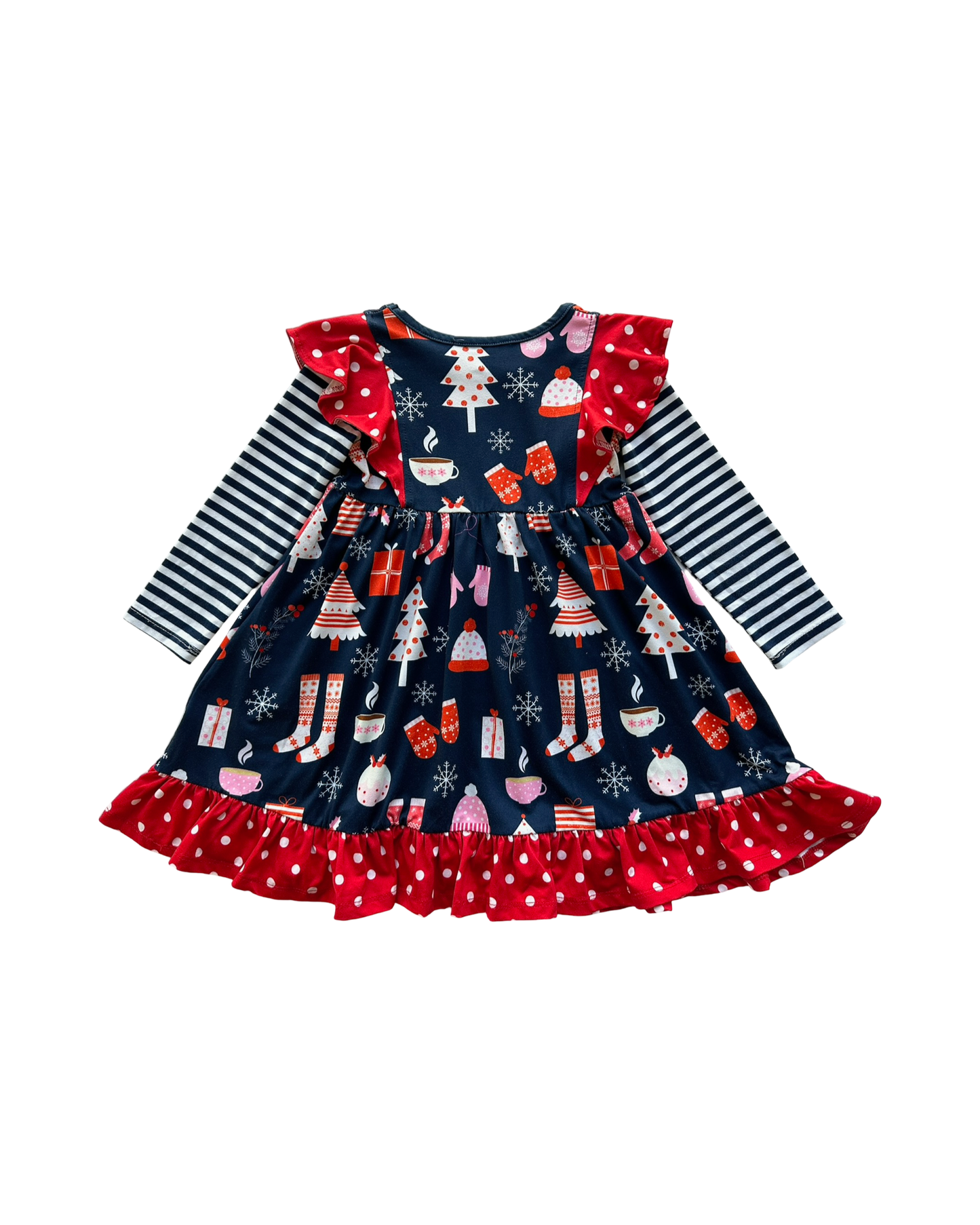 4T -5T Toddler Girls Millie Loves Lily Christmas Long Sleeve Rhonda Dress