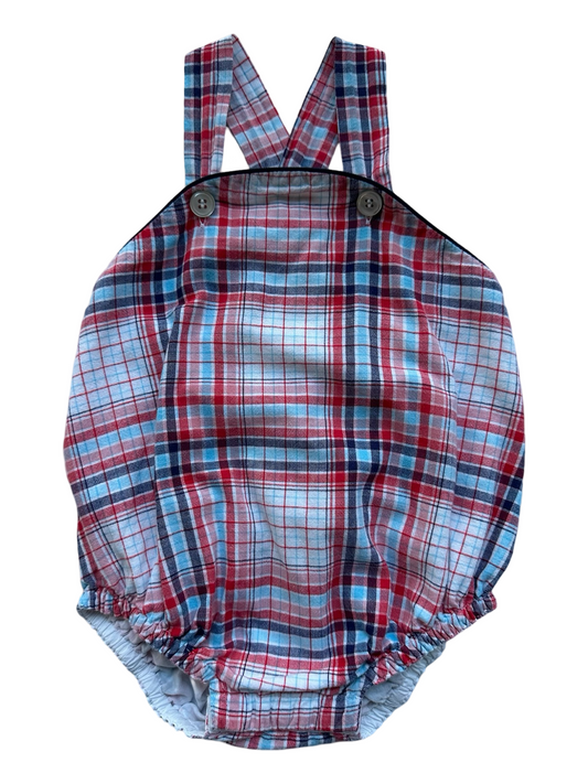 9M Baby Boy’s Kayce Hughes Checkered Bubble Romper