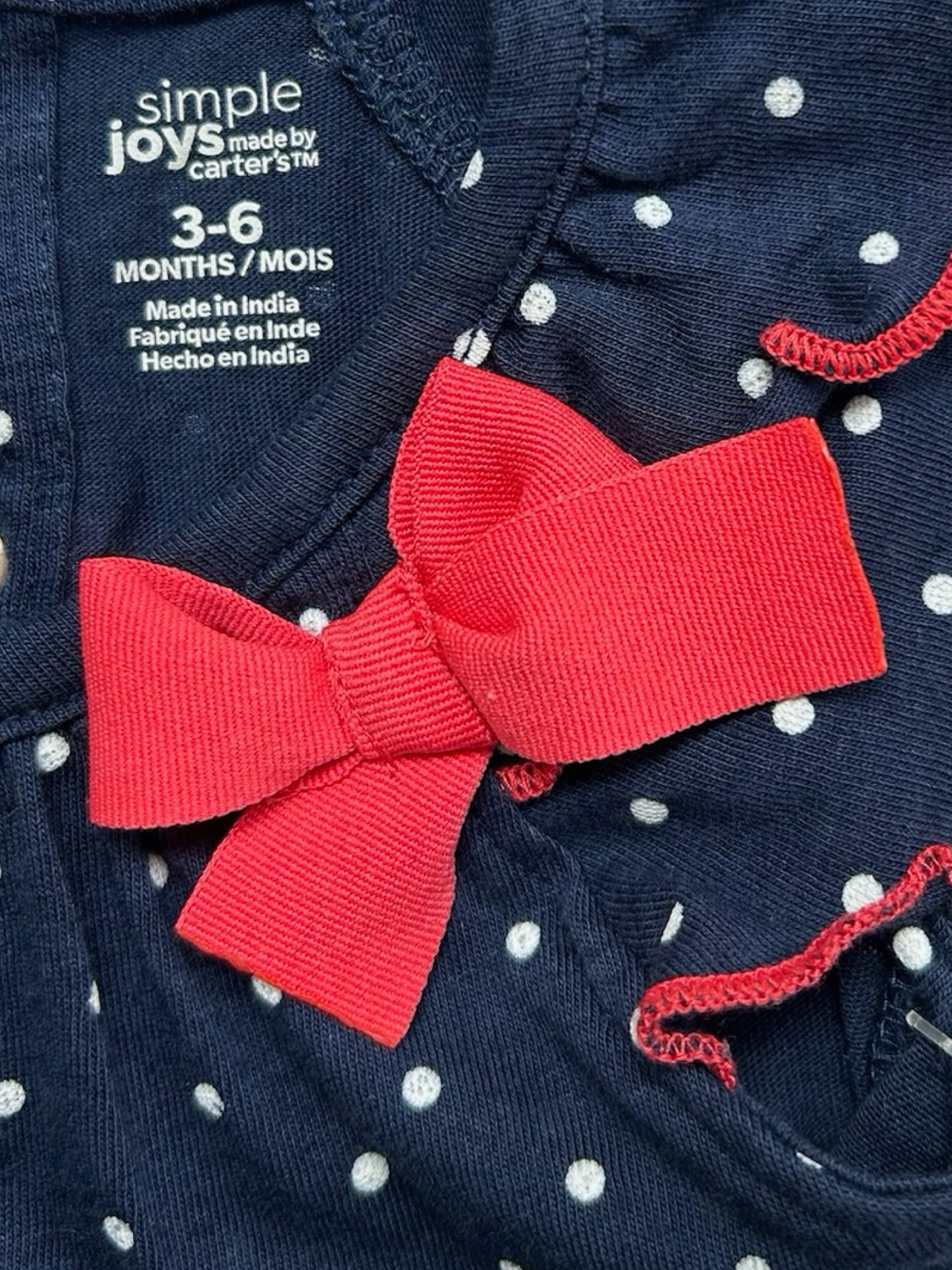 3M-6M Baby Girls Carters Simple Joys Top One Piece.