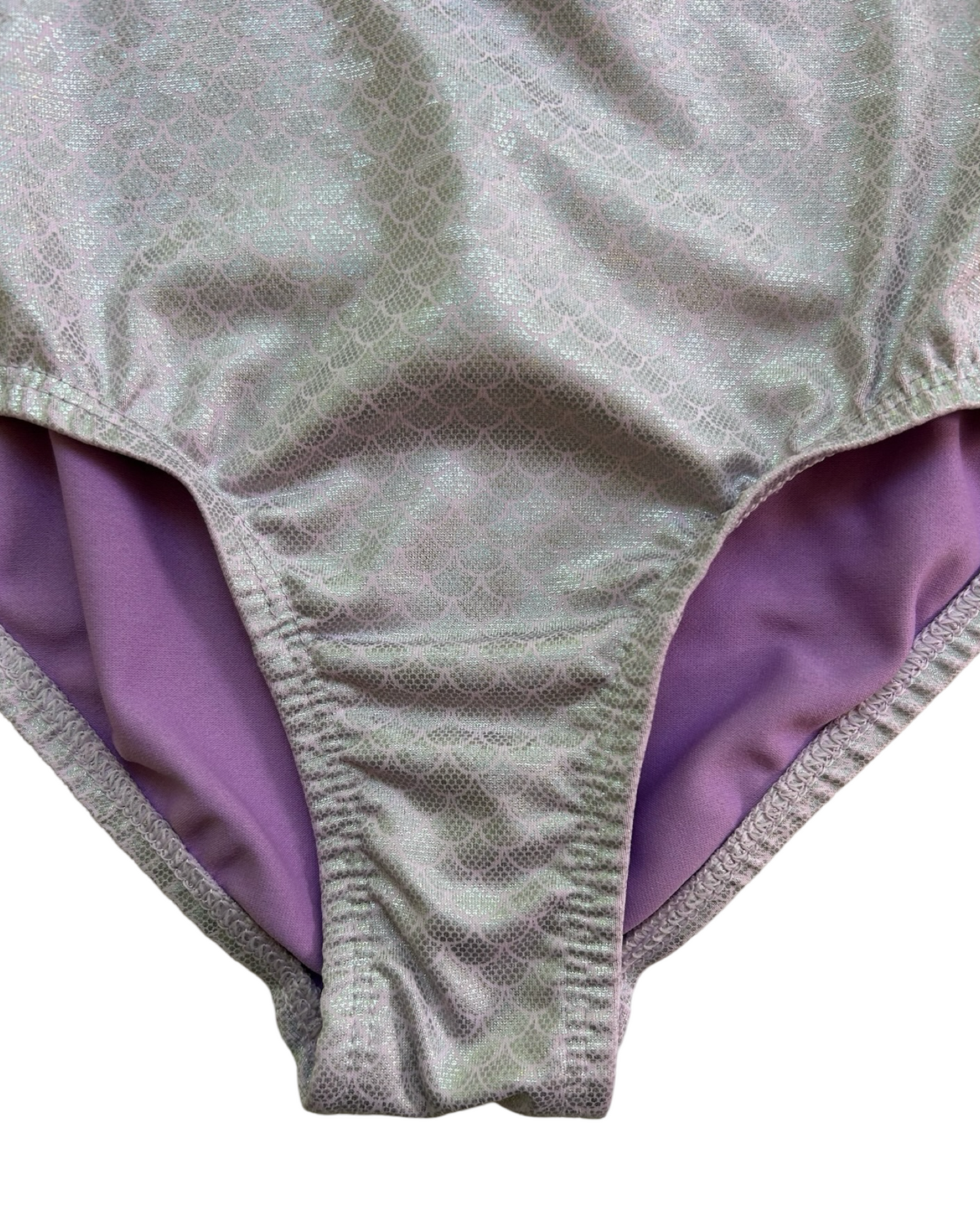 XS 4T-5T Toddler Girl Cat & Jack Gymnastics Bodysuit Purple Mermaid Mesh Long Sleeve.