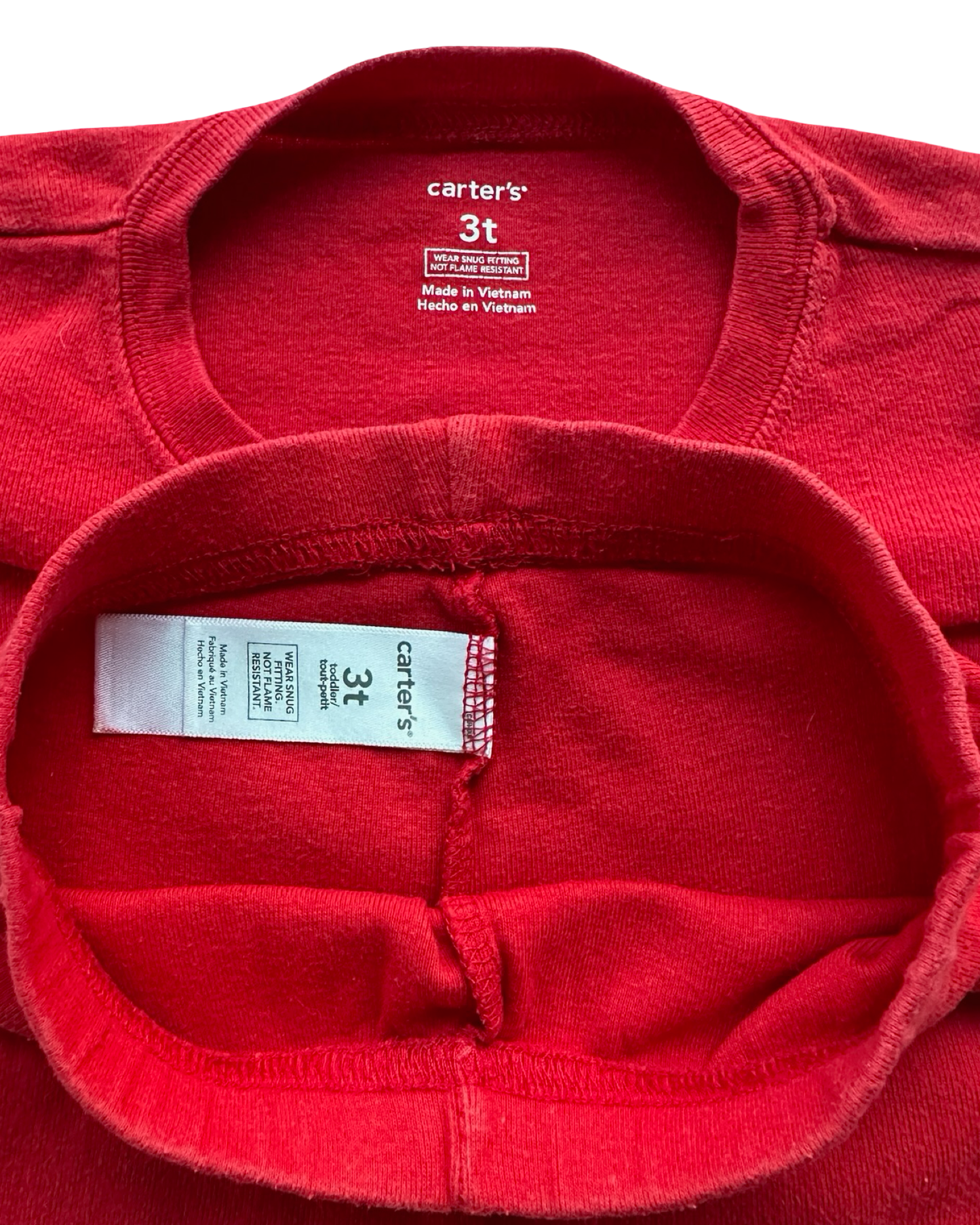 3T Toddler Boy Carter’s Striped Santa Claus Christmas Pajamas 2 Pieces Set