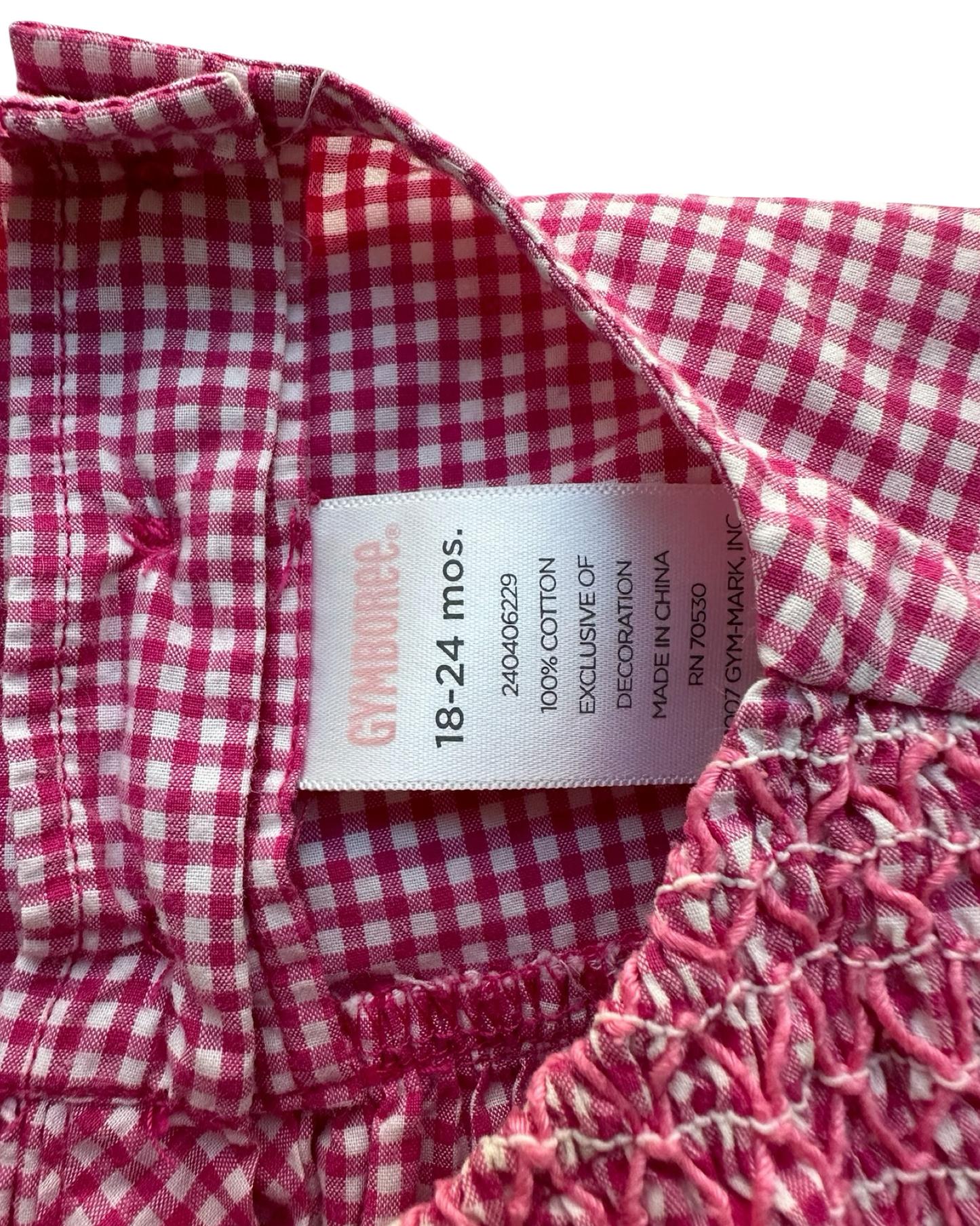 18M - 24M Baby Girl Gymboree Gingham Lady Bug 🐞 Embroidered, Smocked Dress