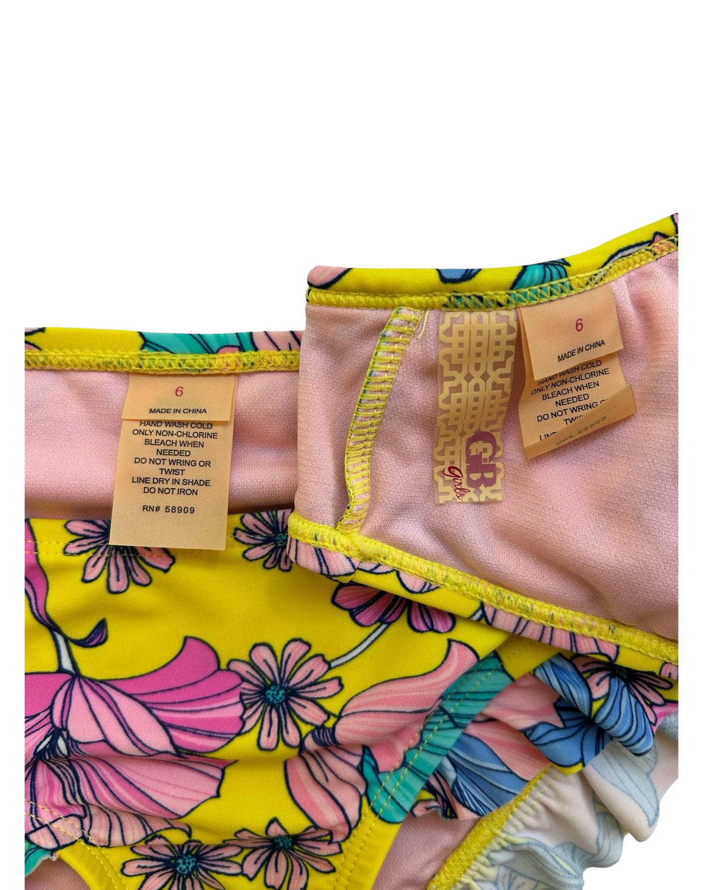 6T  Toddlers Girls GB Girls Floral Swimsuit 2 Piece Set.