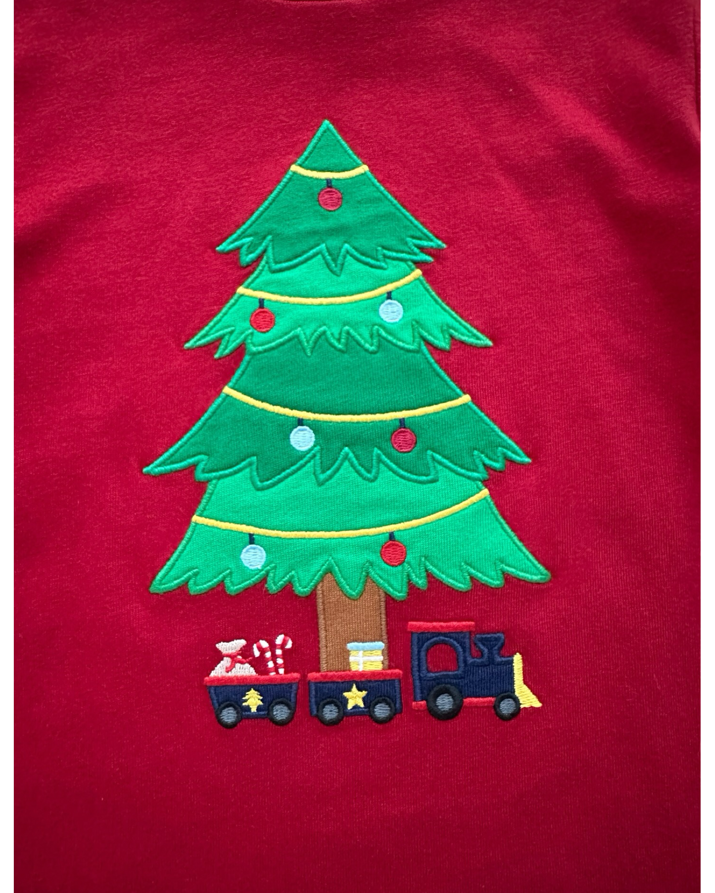 3T Toddler Boys Gymboree Long Sleeve Embroidered Christmas Tree Graphic Shirt Top.